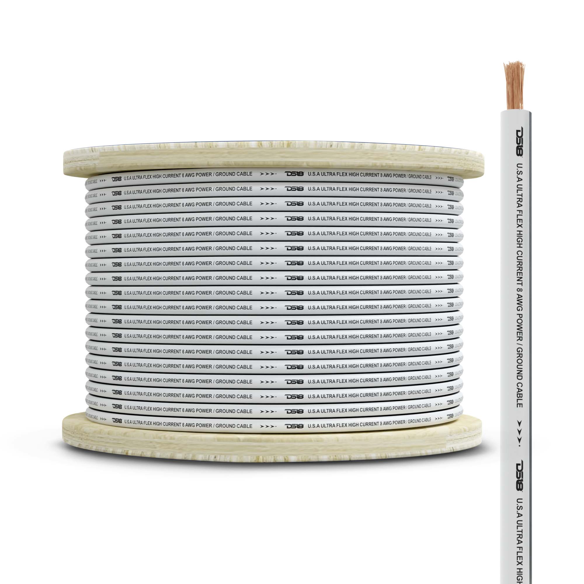 8 GA Marine Grade Tinned 100% Copper OFC Ground Wire - 100 Feet for Boat, RV, and Automotive Electrical Systems