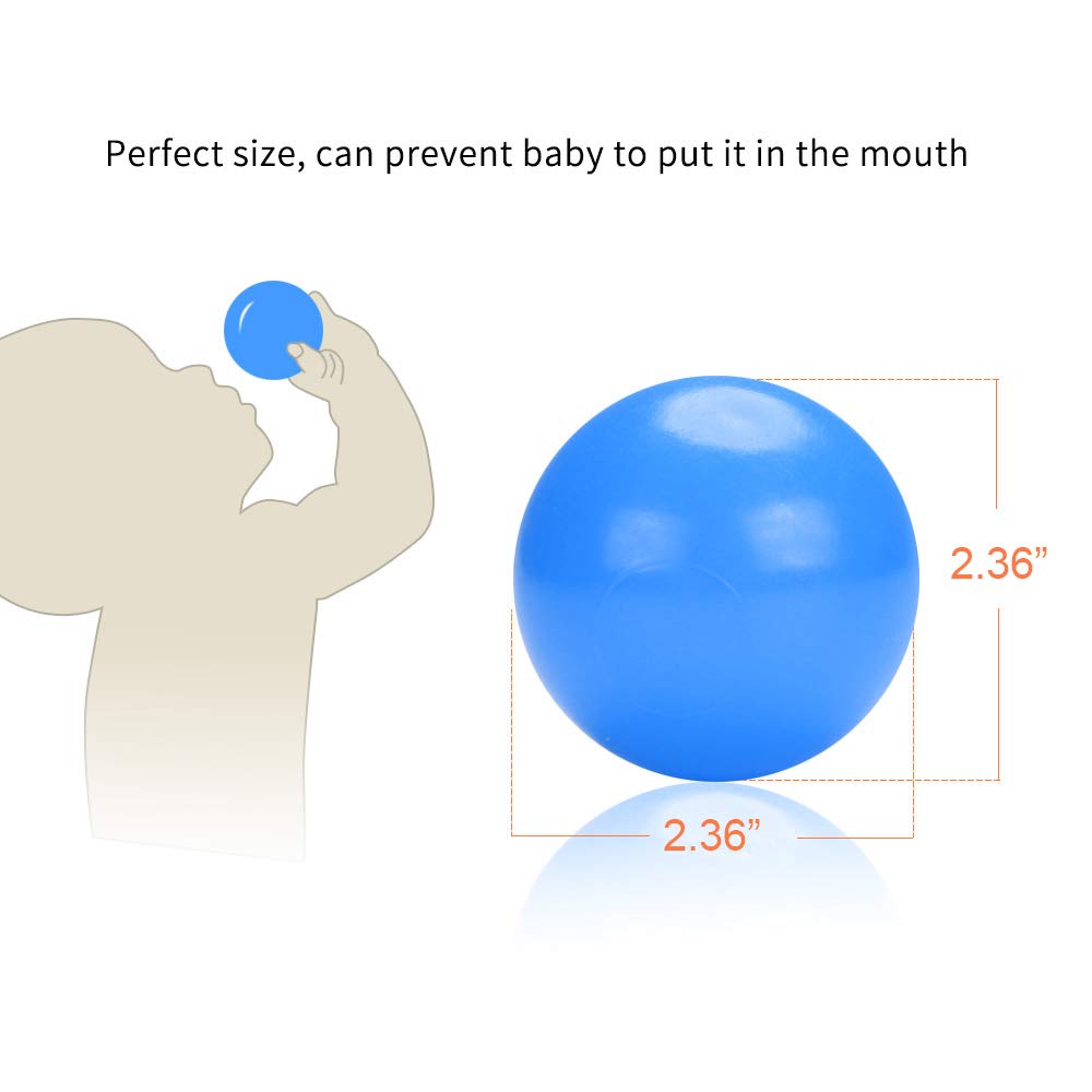 PlayMaty 2.36 Inch Non-Toxic Plastic Ball Pit Balls - 70 Pack Phthalate & BPA Free, Transparent Ocean Balls for Kids, Toddlers & Babies - Perfect for Playhouses, Tents, Playpens, Pools & Party Decorations