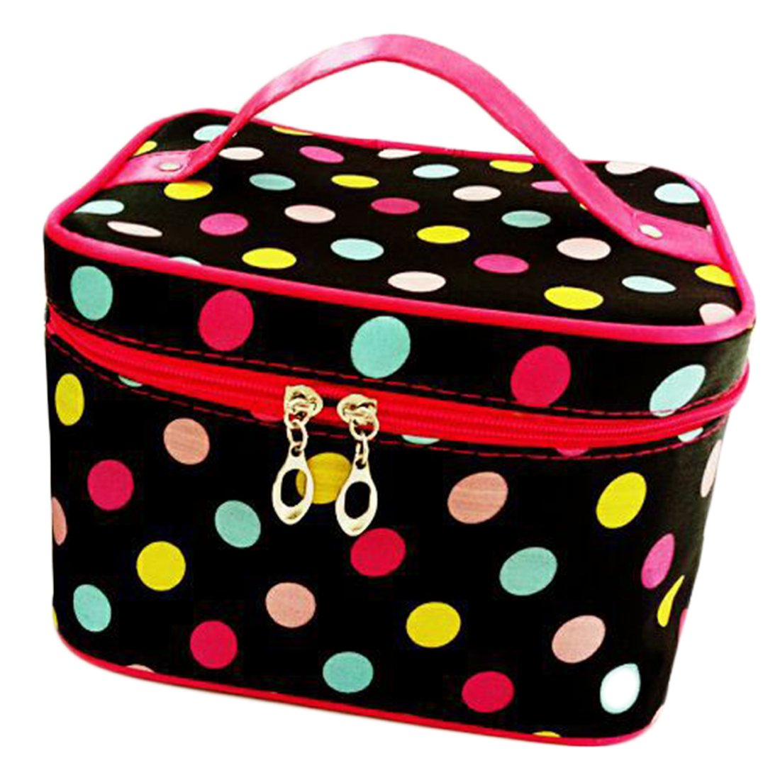 Waterproof Grid Pattern Cosmetic Makeup Bag for Women - Travel Toiletry Organizer Pouch (Perfect for Travel, Gym, and Daily Makeup Storage)