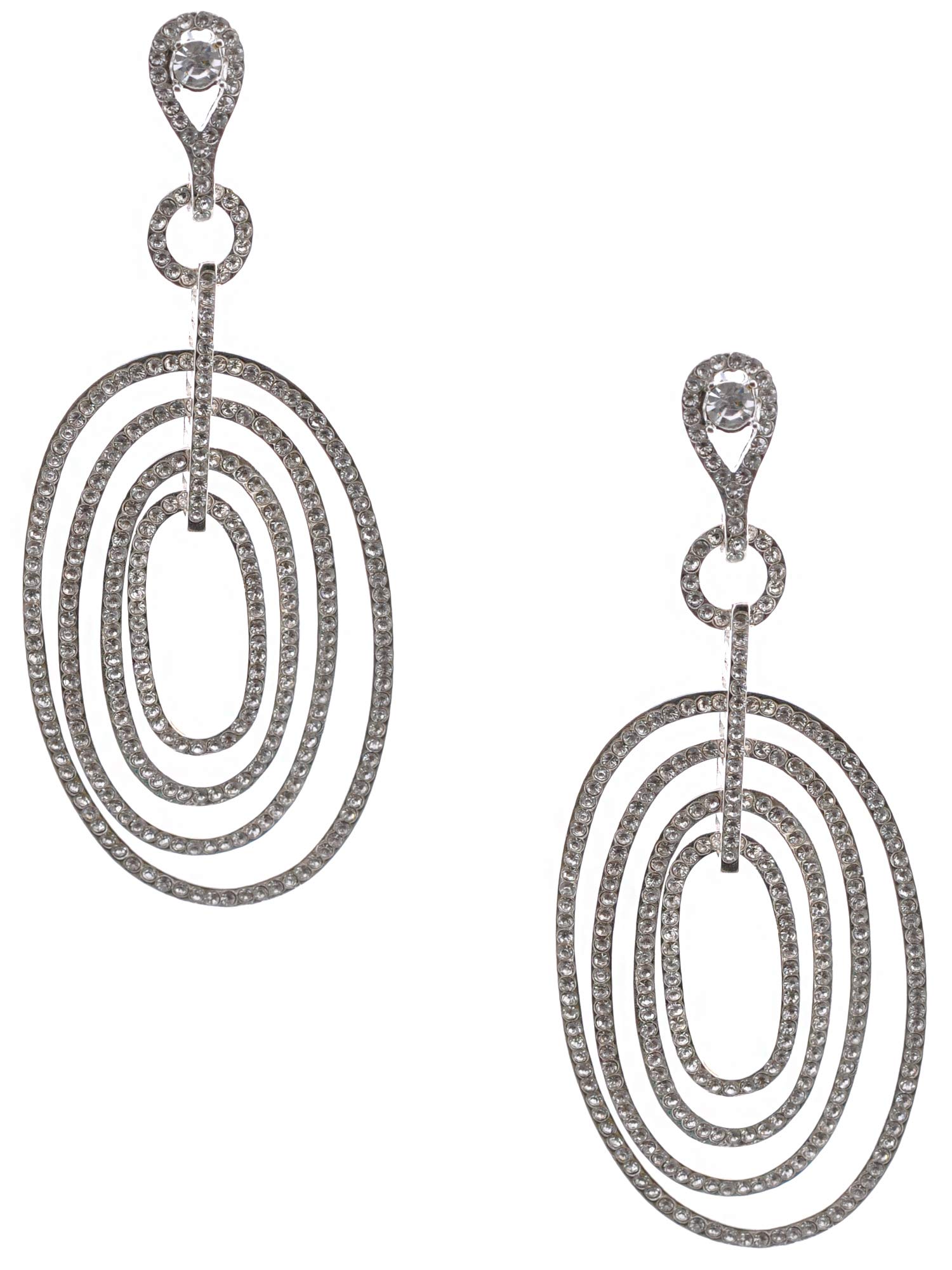 Elegant Silver Plated Hoop Dangle Earrings for Women - Perfect for Weddings, Parties & Special Occasions
