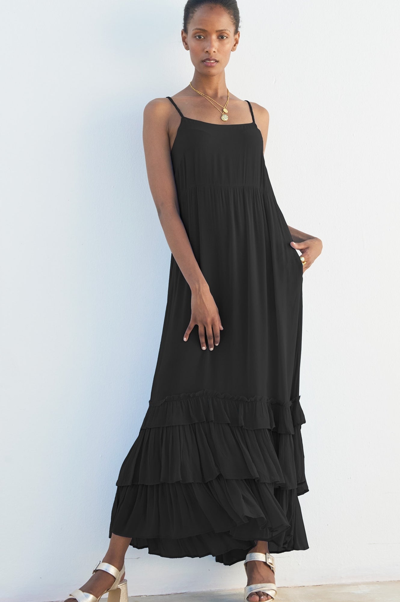 Jasmina Black Dress for Women - Elegant & Comfortable Casual Wear for Parties, Dates & Office | Plus Size Options Available