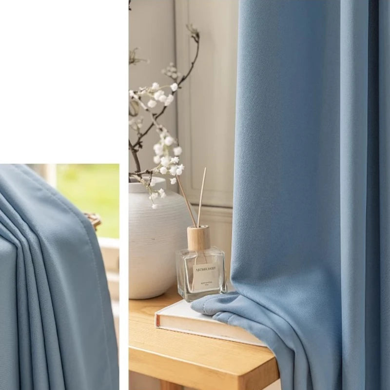 Halle Cream Japandi Style Blackout Curtains - 100% Cotton Linen Custom Window Drapes for Living Room & Bedroom (Light Blocking, Noise Reducing, Thermal Insulated)