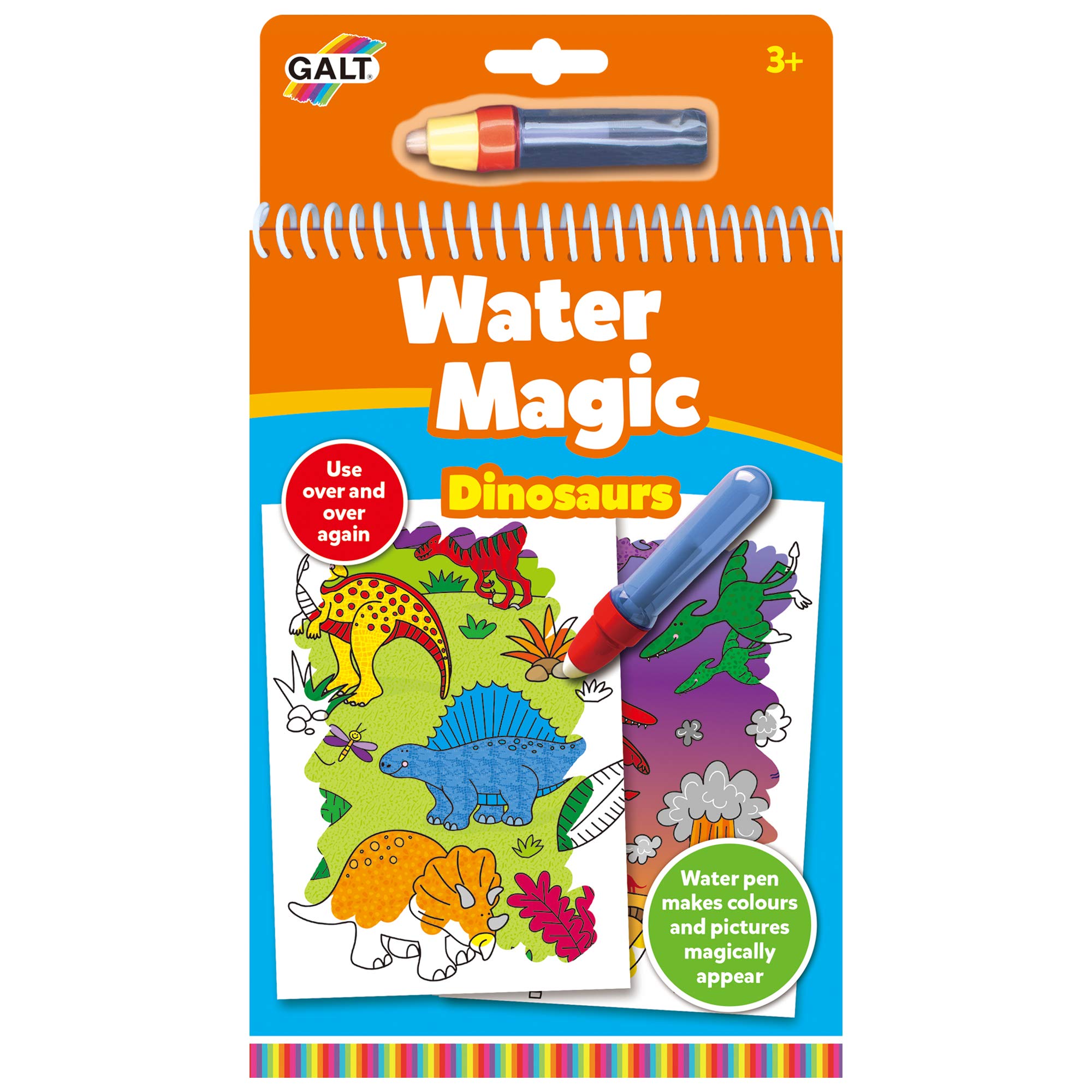 Galt Toys Water Magic Dinosaurs - Reusable Water Drawing Activity Book for Kids, Fun Educational Dinosaur Toy for Toddlers Ages 3-5 - Perfect for Travel, Restaurants & Quiet Playtime