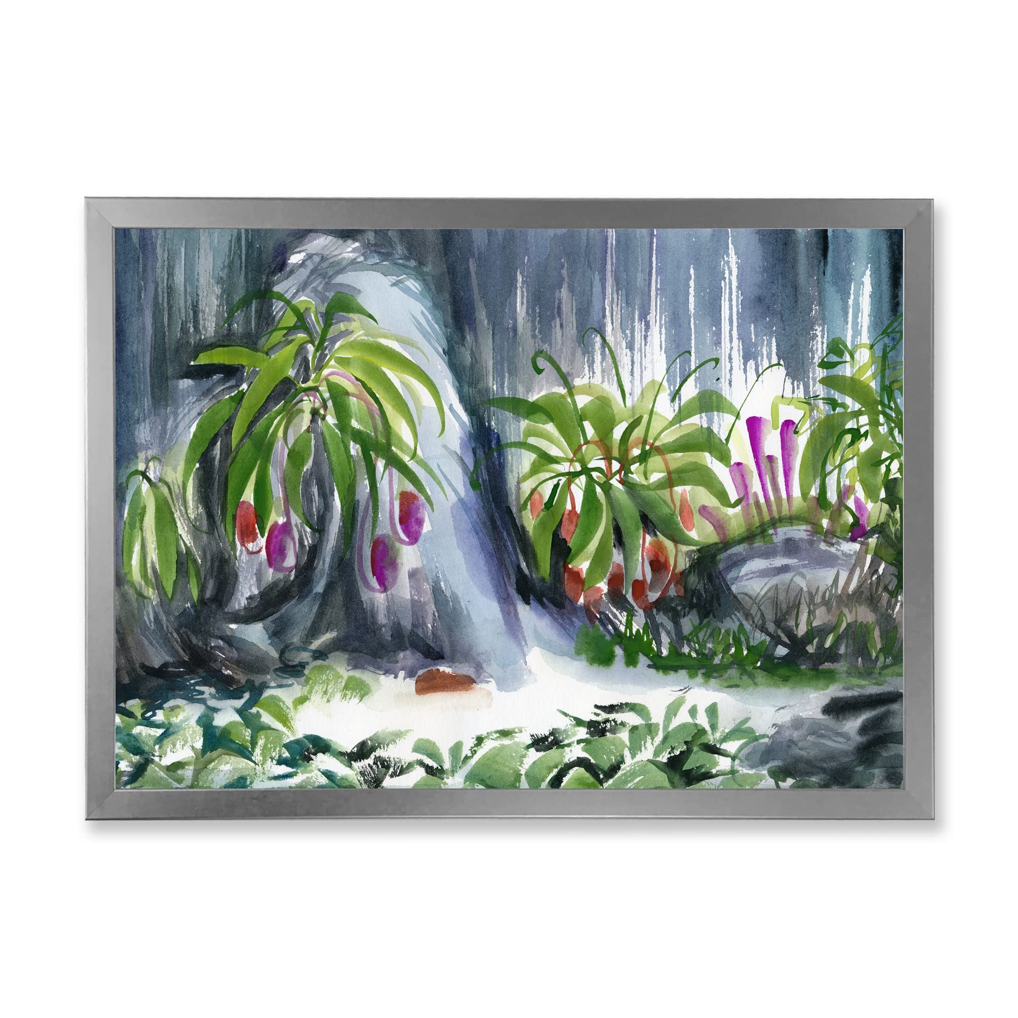 DesignQ Tropical Plants Oasis Farmhouse Framed Wall Art - Vibrant Botanical Decor for Living Room, Bedroom & Office - Perfect for Home, Office & Farmhouse Style Interiors
