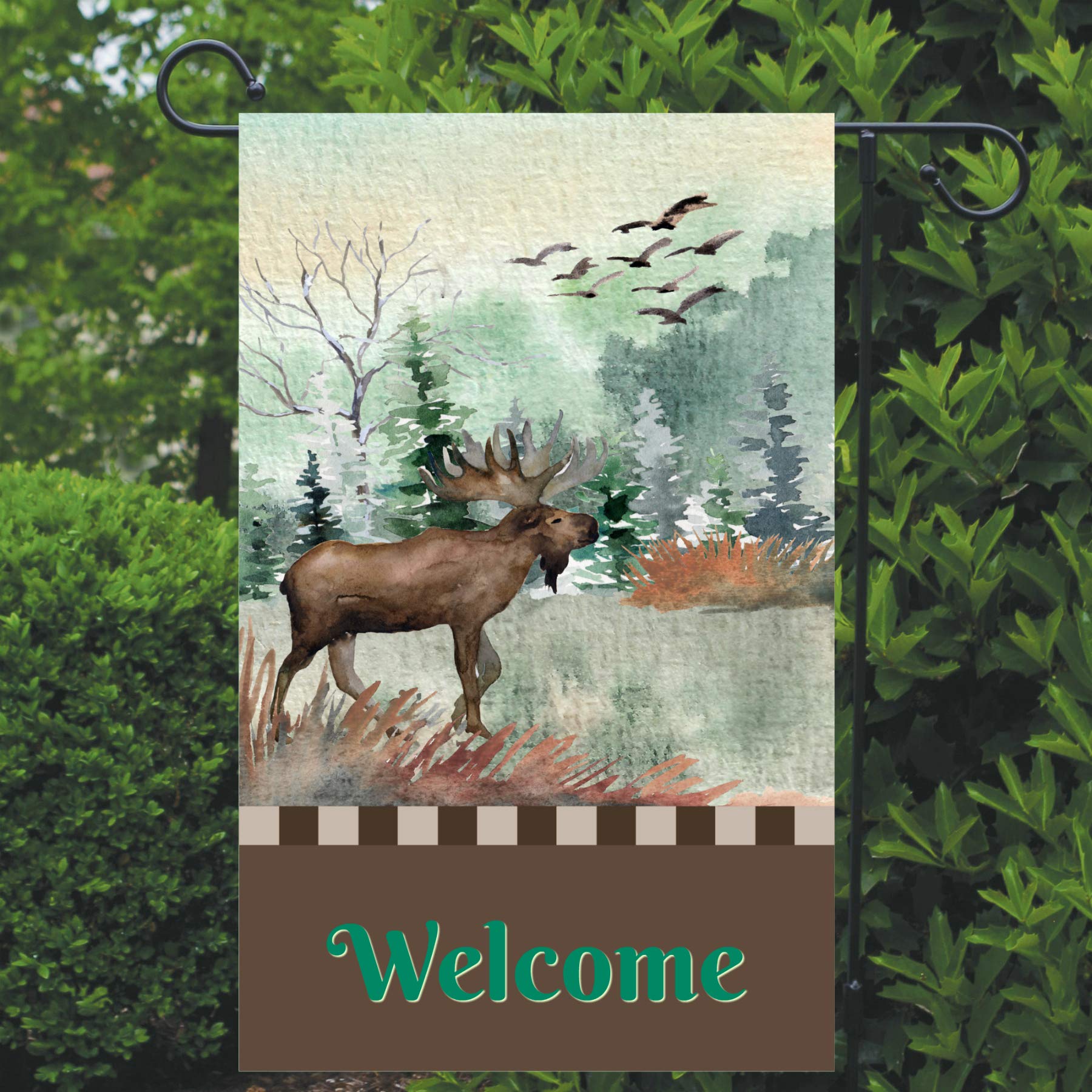 Custom Moose Garden Flag - Personalized Hunter & Woodland Decor for Yard & Outdoor Decoration | Perfect for Hunting Cabins, Rustic Weddings & Seasonal Displays
