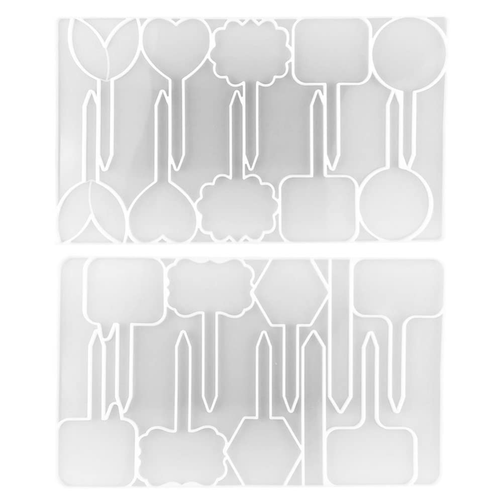 SEWACC 2-Piece Square Silicone Resin Molds for Plant Labels & Tags - Epoxy Casting Molds for DIY Pot Markers & Garden Signs - Perfect for Herb Gardens, Seed Starters & Home Decor Projects