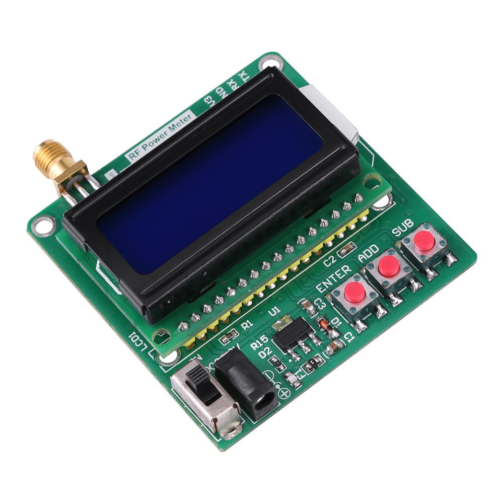 Digital RF Power Meter 1-600MHz with LCD Display, 75~16 dBm Range - Accurate Radio Frequency Detection for Ham Radio, Antenna Testing & Signal Measurement