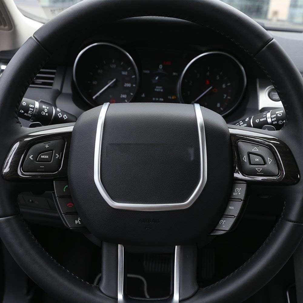 ABS Steering Wheel Trim for Land Rover Evoque 2012-2017 - Black Wood Grain - Interior Upgrade