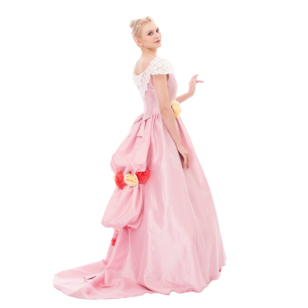 iSHOWcos The Phantom of the Opera Christine Daae Pink Wedding Dress Cosplay Costume - Elegant Ball Gown for Masquerade Parties, Halloween & Theater Performances