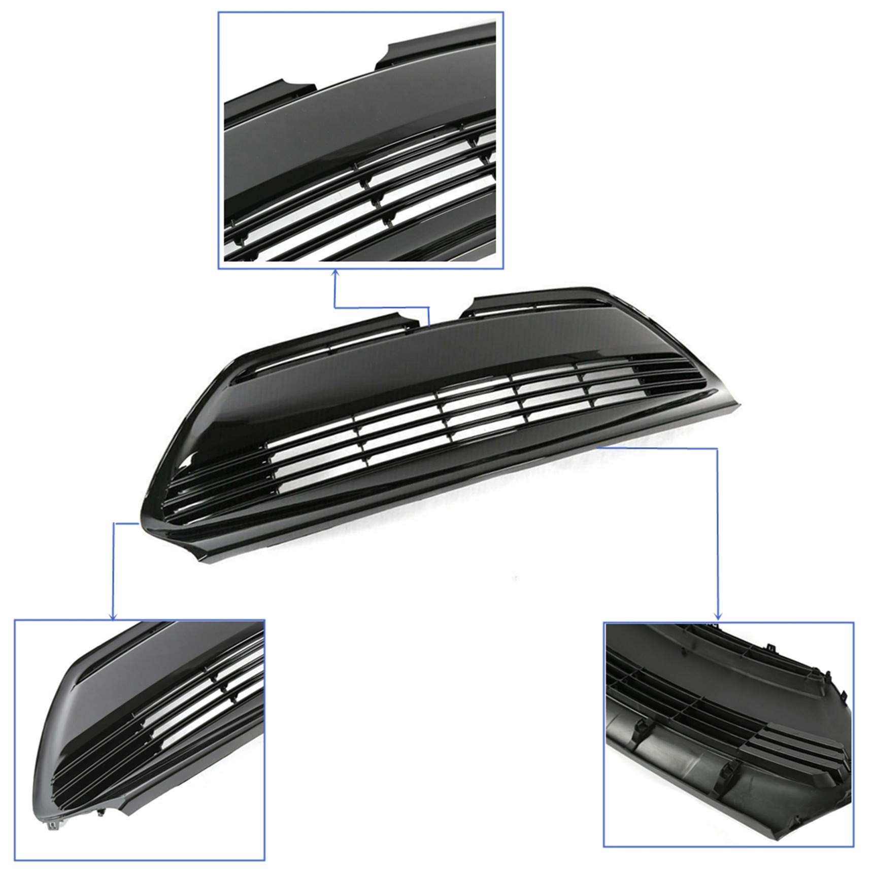 Replacement Front Bumper Upper & Lower Grille for 2017-2019 Toyota Corolla LE XLE (Part# 5311202730, 5311102B00) - Perfect Fit & Easy Installation for Car Repair & Customization