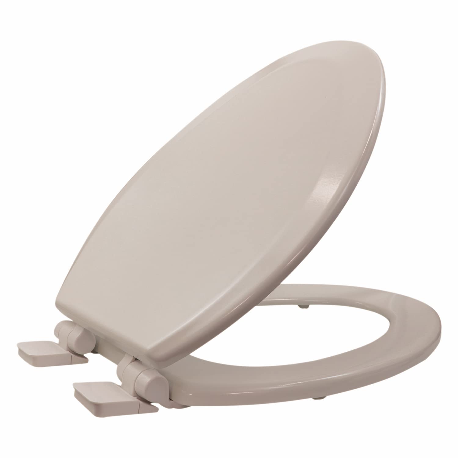 B4TSWE Elongated Molded Wood Toilet Seat with Slow Close, Easy Removal & Adjustable Hinges - Bone Color | Durable & Comfortable Bathroom Upgrade for Home, Office & RV Use