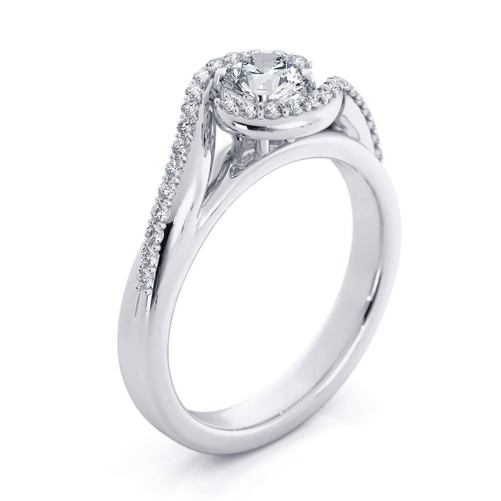 1CT Round Cut Moissanite Engagement Ring for Women - Platinum Plated Sterling Silver Wedding Band, Promise Ring & Anniversary Gift - Perfect for Proposals, Valentine's Day & Special Occasions