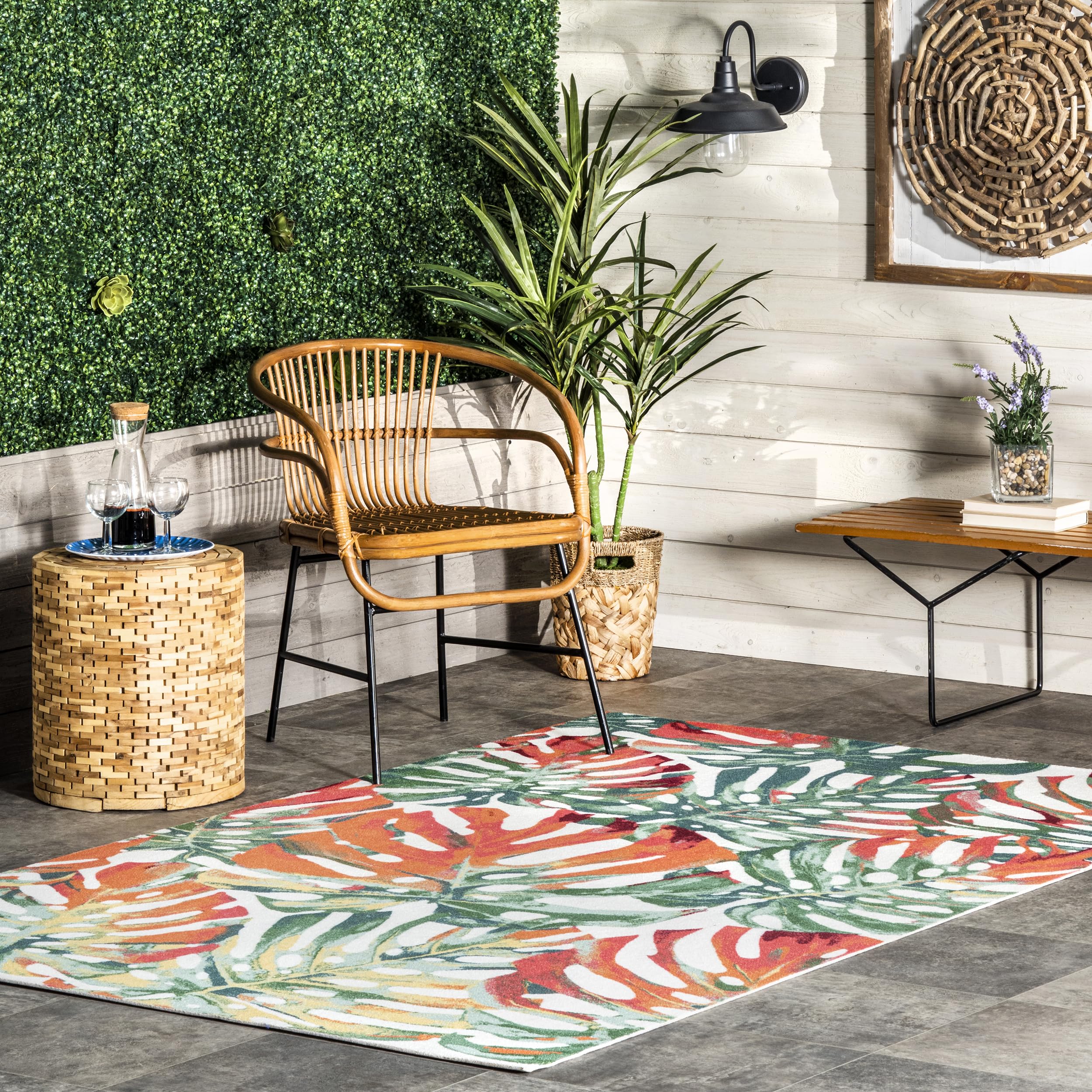 nuLOOM Contemporary Floral Janice Accent Rug 3x5 Feet, Multi-Color Modern Boho Area Rug for Living Room, Bedroom, or Entryway Decor