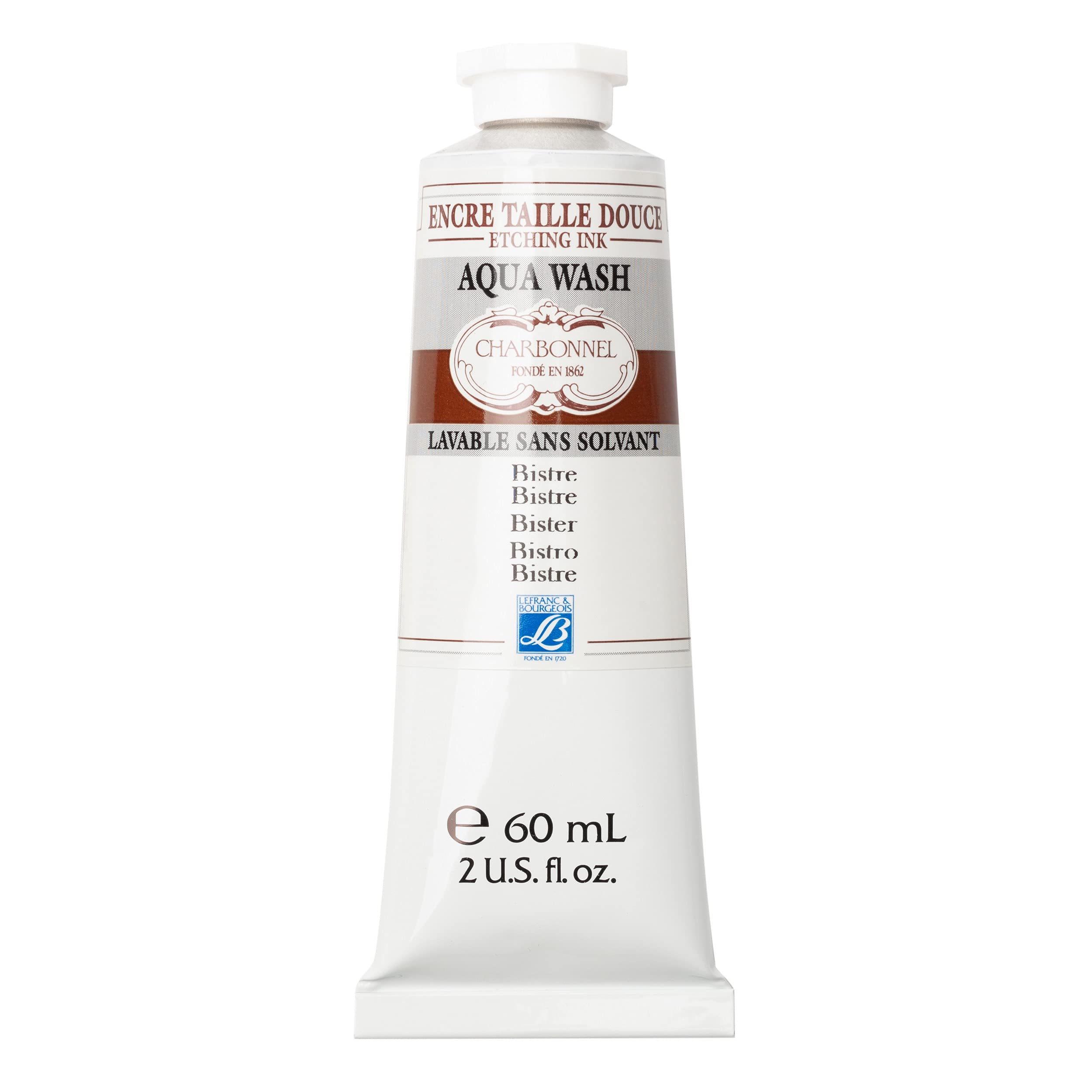 Charbonnel Aqua Wash Etching Ink - 60ml Basic Bistre for Printmaking & Art Projects - Ideal for Etching, Lithography & Fine Art Techniques