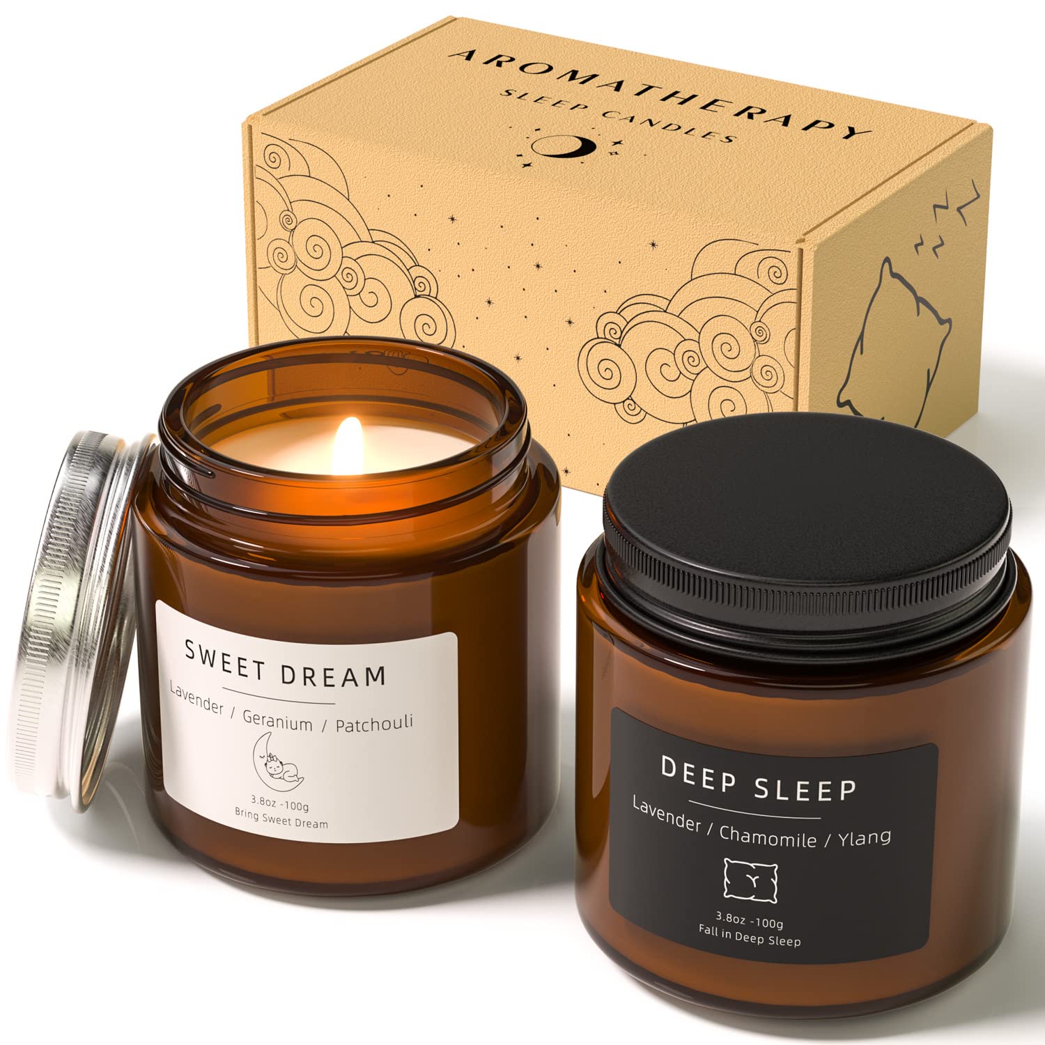 BOYUJK Scented Candles Set - Stress Relief & Sleep Aid for Home | Gifts for Women & Men