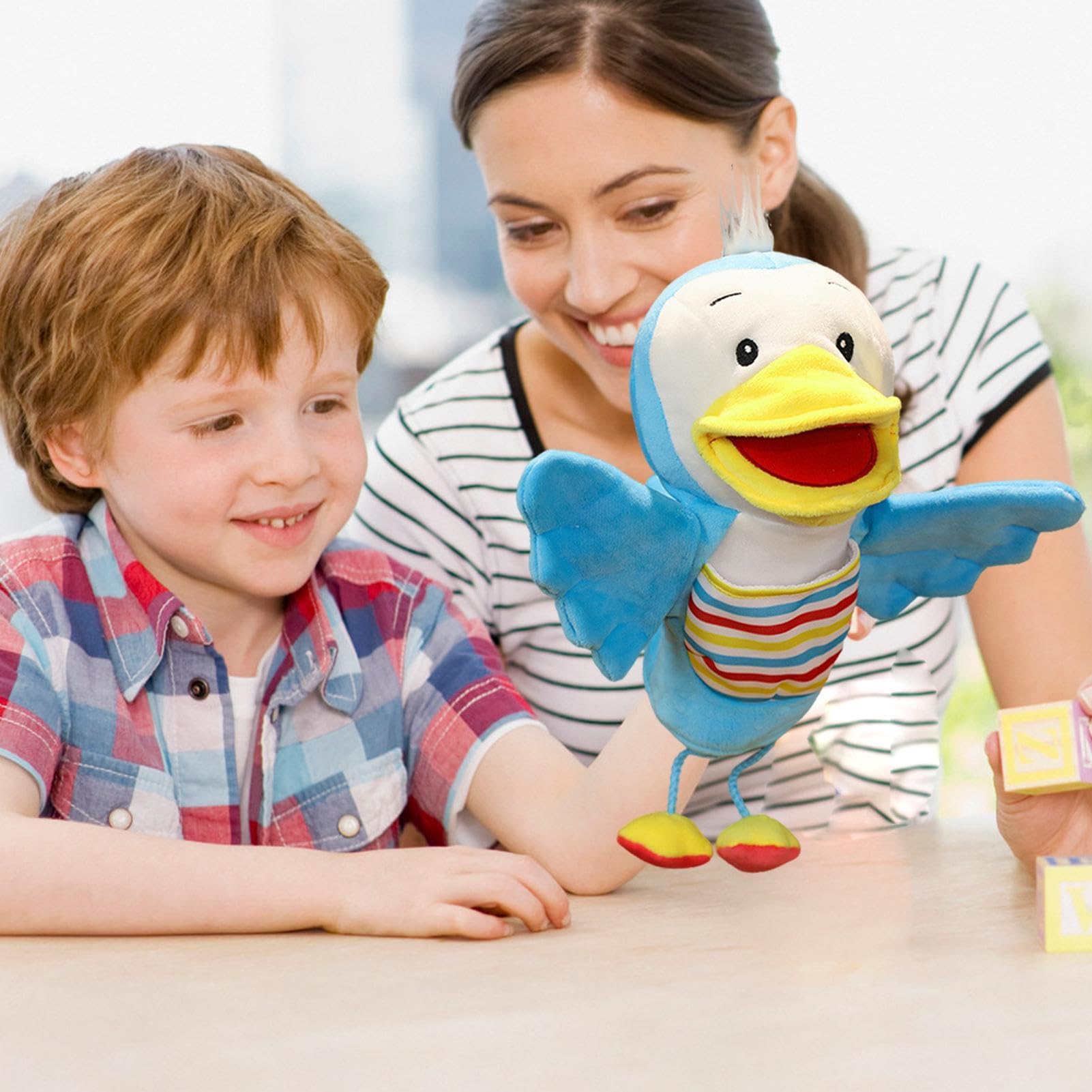 Cartoon Duck Hand Puppets for Kids - Soft Interactive Plush Toy for Storytelling, Role Play & Early Learning - Fun Educational Gift for Toddlers & Preschoolers