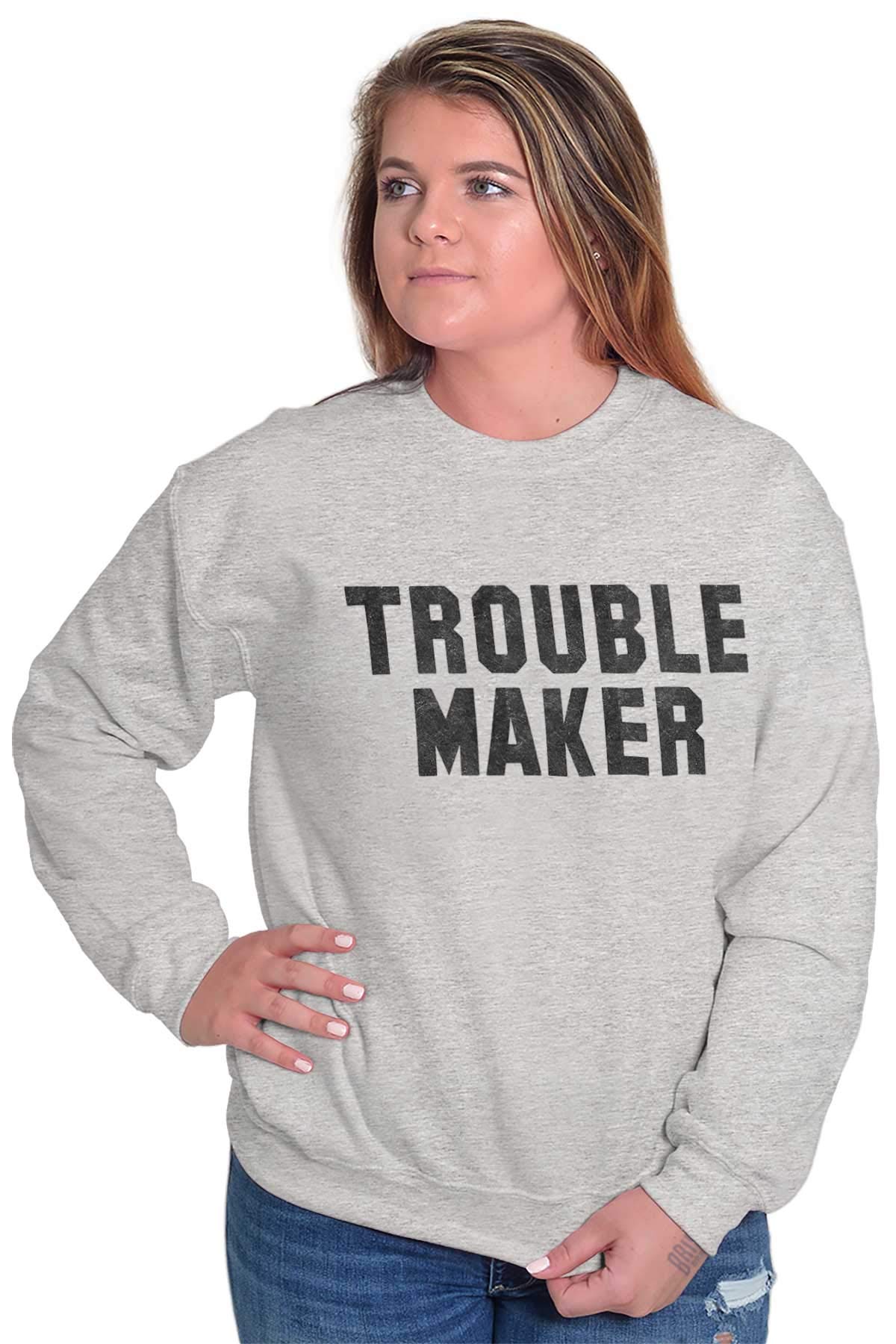 Brisco Brands Trouble Maker Rebel College Party Sweatshirt for Men & Women | Unisex Pullover Hoodie for Campus Life, Greek Events & Tailgating