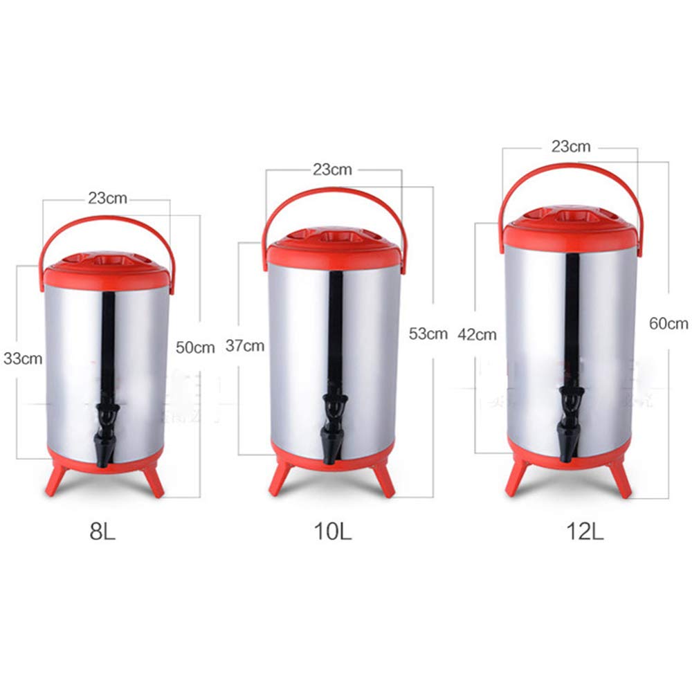 Stainless Steel Insulated Beverage Dispenser with Tap - Commercial Grade for Tea, Espresso & Milk Tea - Keeps Drinks Hot or Cold - Perfect for Parties, Hotels, Cafes & Beverage Shops