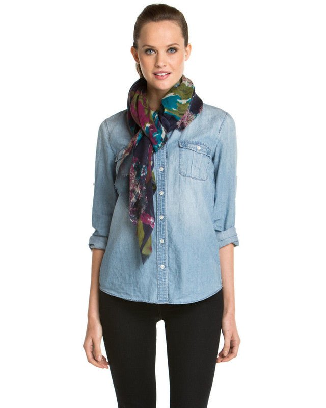 Annistyn Floral Scarf - Lightweight Soft Womens Fashion Shawl Wrap for Spring Summer Outfits, Perfect for Travel, Beach, Office and Special Occasions