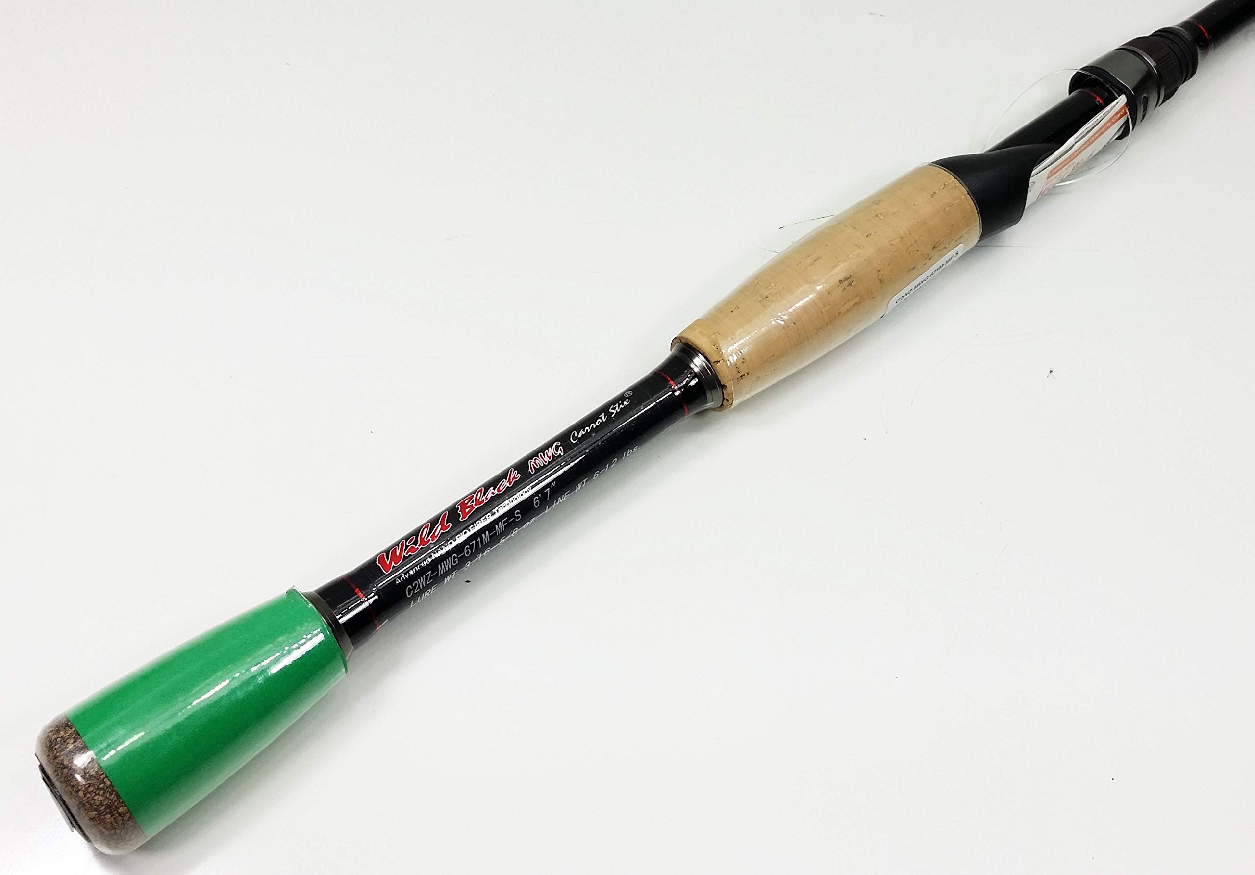 Carrot Stix 1-Piece Spinning Fishing Rod - Wild Black with Microwave Guides | Lightweight Graphite Fishing Pole for Bass, Trout & Freshwater Fishing | Perfect for Shore Fishing & Boat Angling