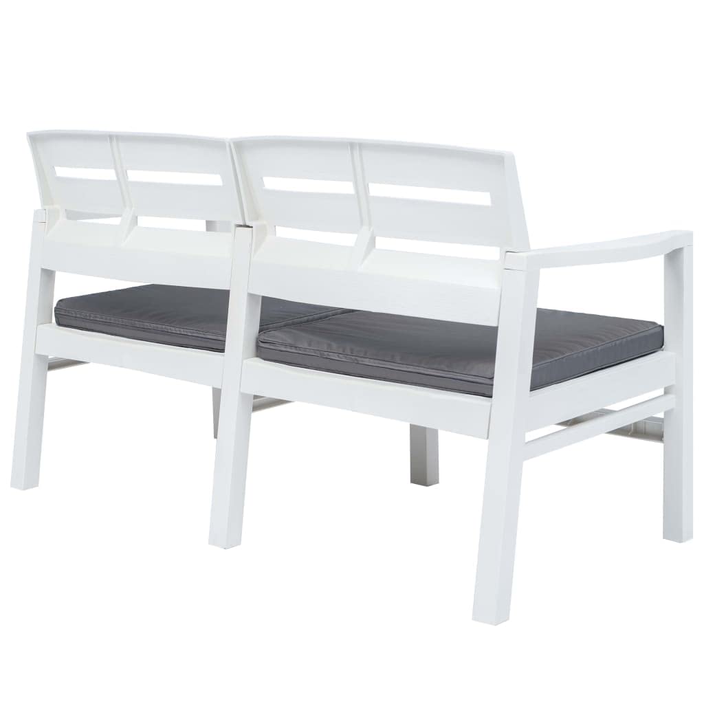 2-Seater Patio Bench with Cushions 52.4
