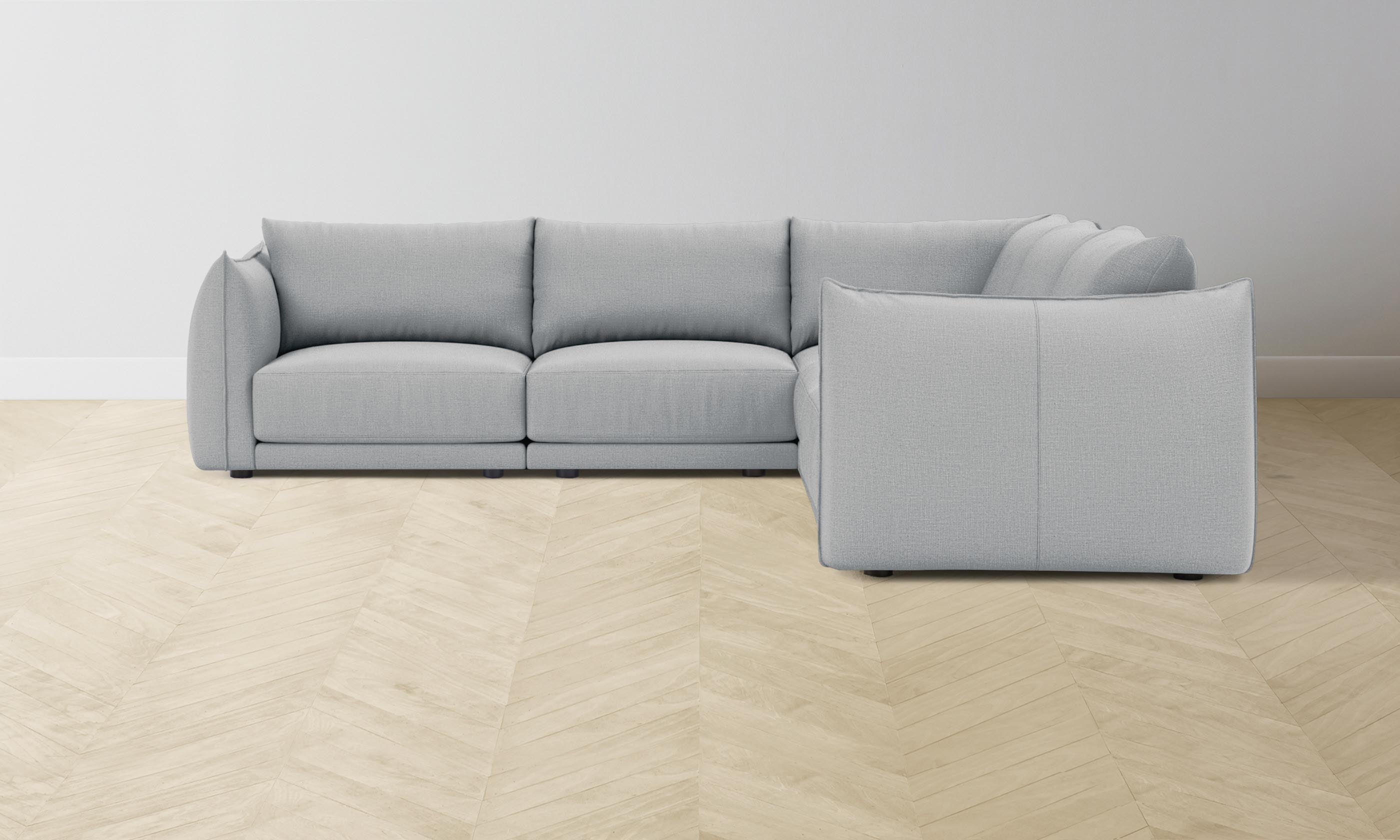The Jones Modular Sectional Sofa - Performance Linen Weave Cloud Fabric - Perfect for Living Room, Lounge & Family Room Comfort
