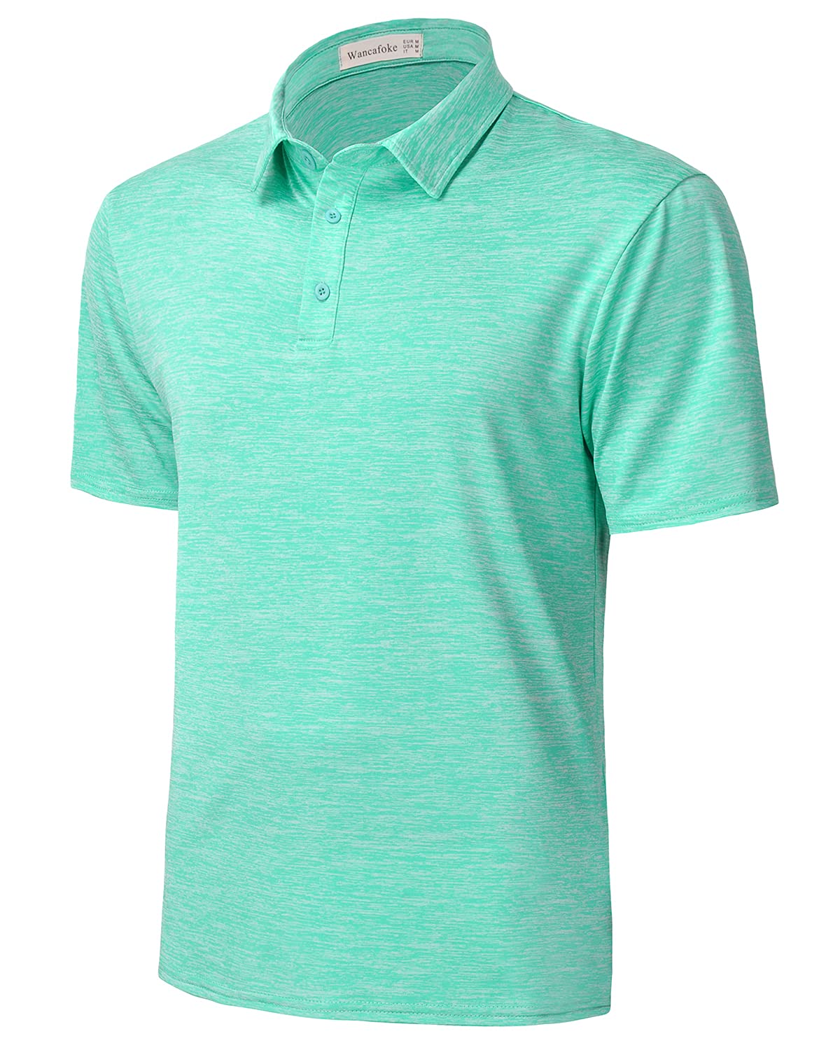 Wancafoke Men's Short Sleeve Polo Shirt - Moisture Wicking Golf Shirt with Collar - Breathable Performance Tee for Casual Wear & Sports Activities