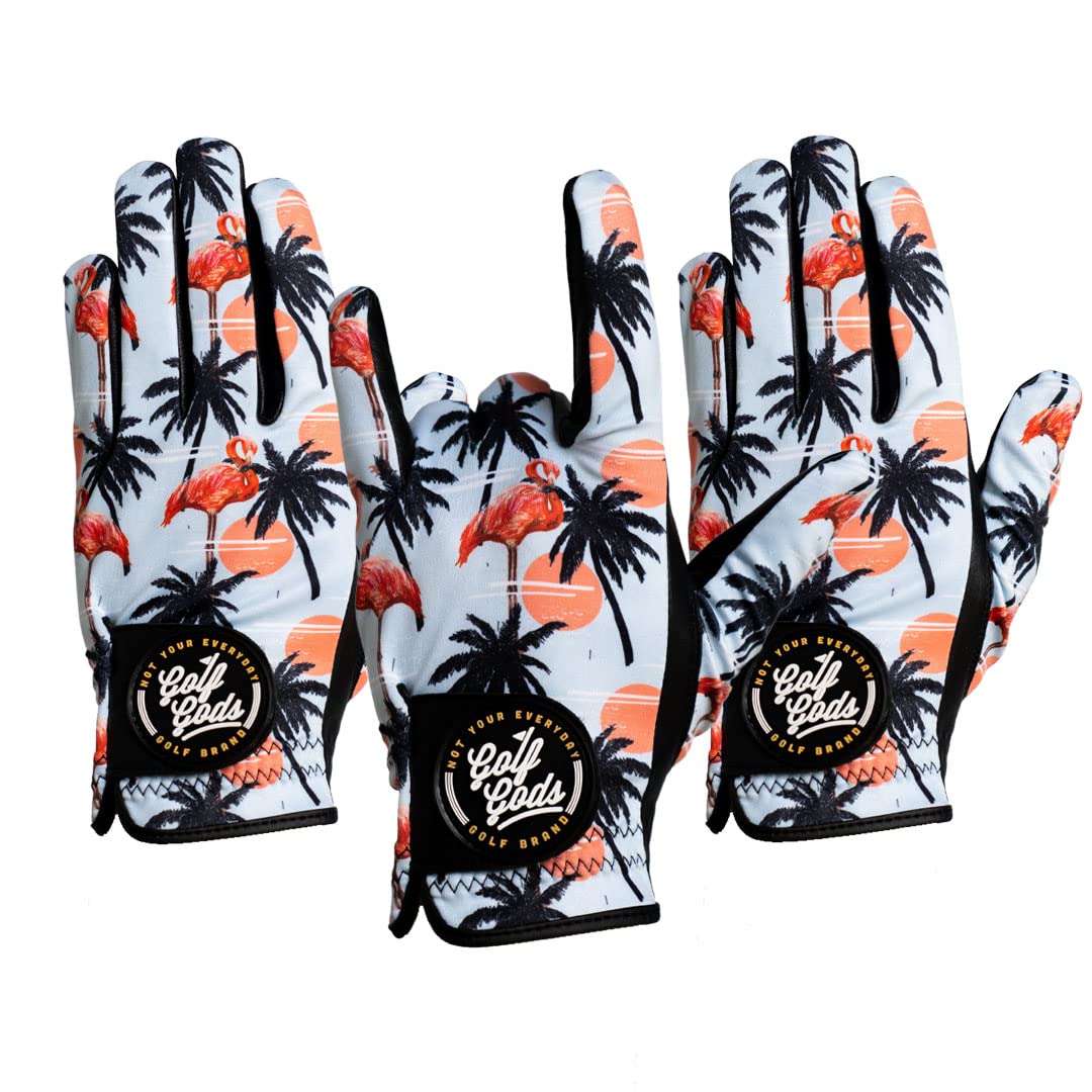 Premium Golf Gloves 3-Pack - Miami Vice Style for Men & Women | Breathable, Comfortable & Durable Golfing Accessories | Perfect for Driving Range, Practice & Tournament Play