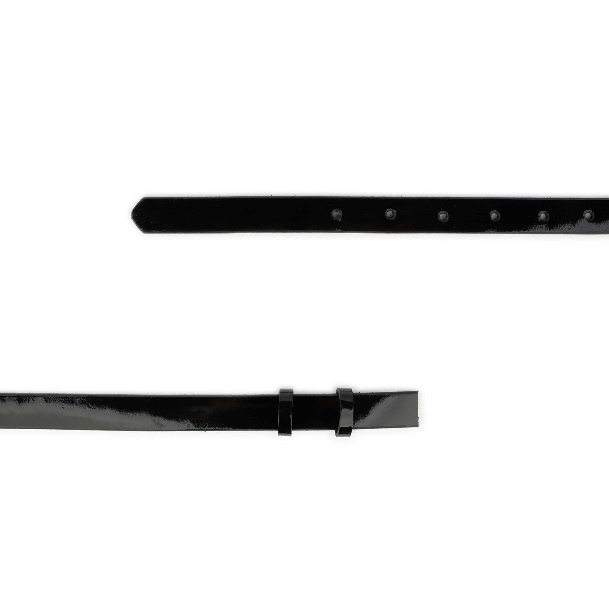 5/8 Inch Black Patent Leather Belt Strap - Replacement for Cartier Buckles | High-Quality Adjustable Waistband for Watches, Jewelry & Fashion Accessories | Perfect for Dress Watches, Bracelets & Luxury Style