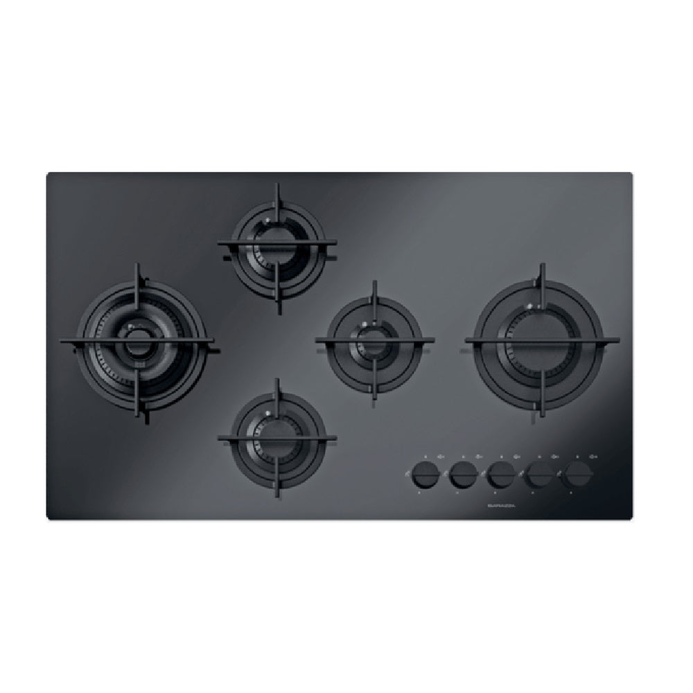 Abey Barazza 1PMD95B 86cm Black Glass Ceramic 5-Burner Cooktop - Premium Gas Stove for Modern Kitchens | Perfect for Home Chefs & Entertaining
