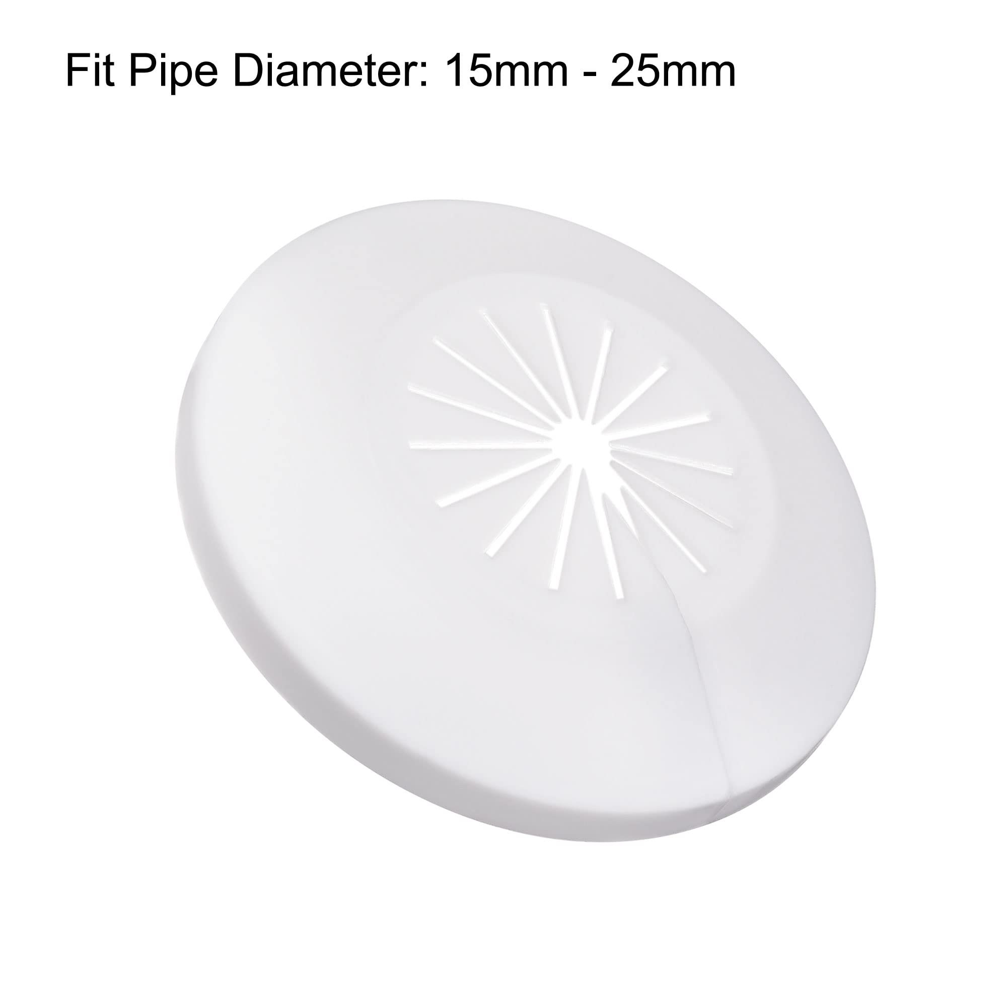 uxcell 15mm-25mm PP Plastic Pipe Cover Decoration, White Escutcheon for Water Pipe & Drain Line (8pcs) - Perfect for Bathroom, Kitchen & Home Plumbing Protection