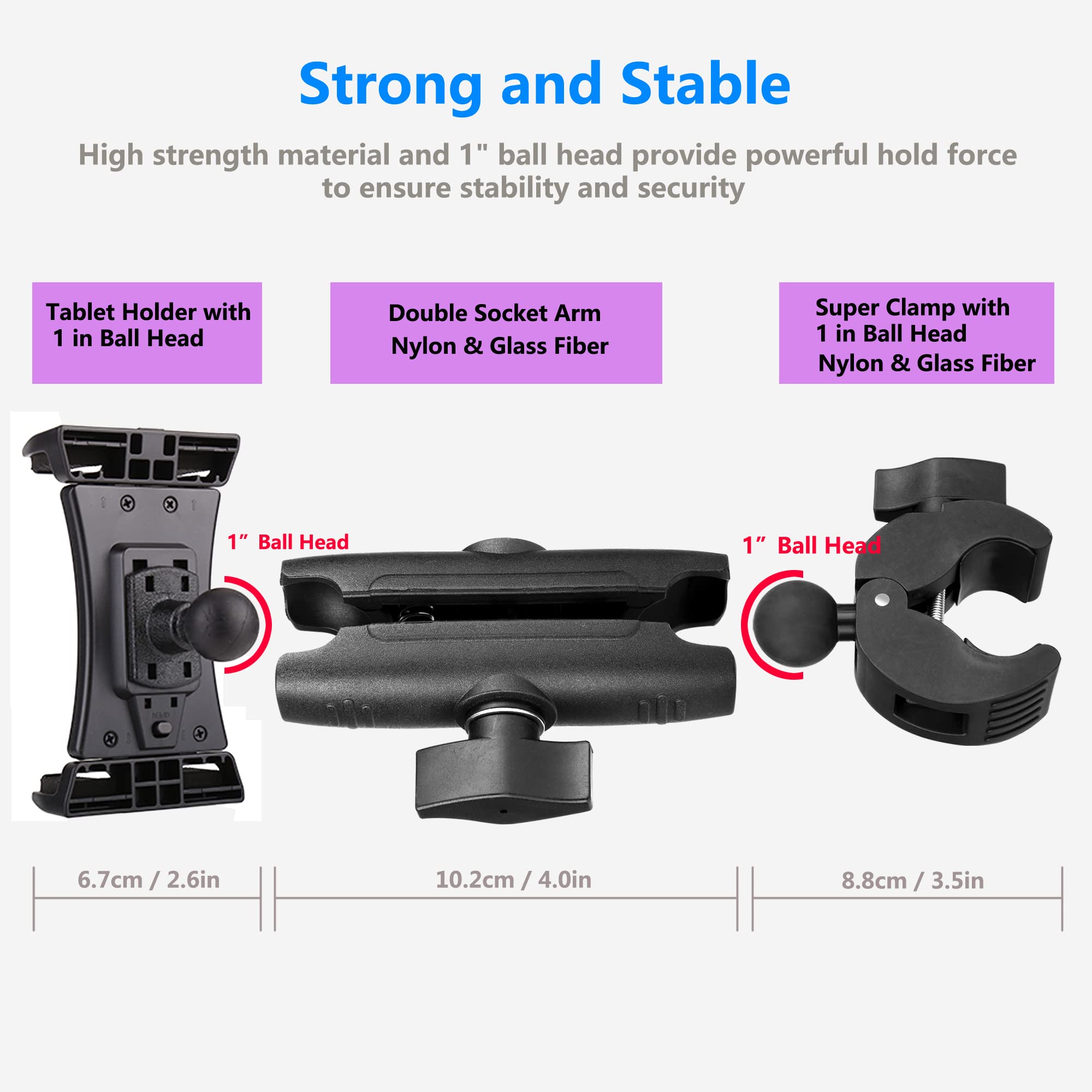 Treadmill Tablet Holder - Adjustable iPad Mount for Stationary Bike, Elliptical & Spin Bike - Fits 4-13
