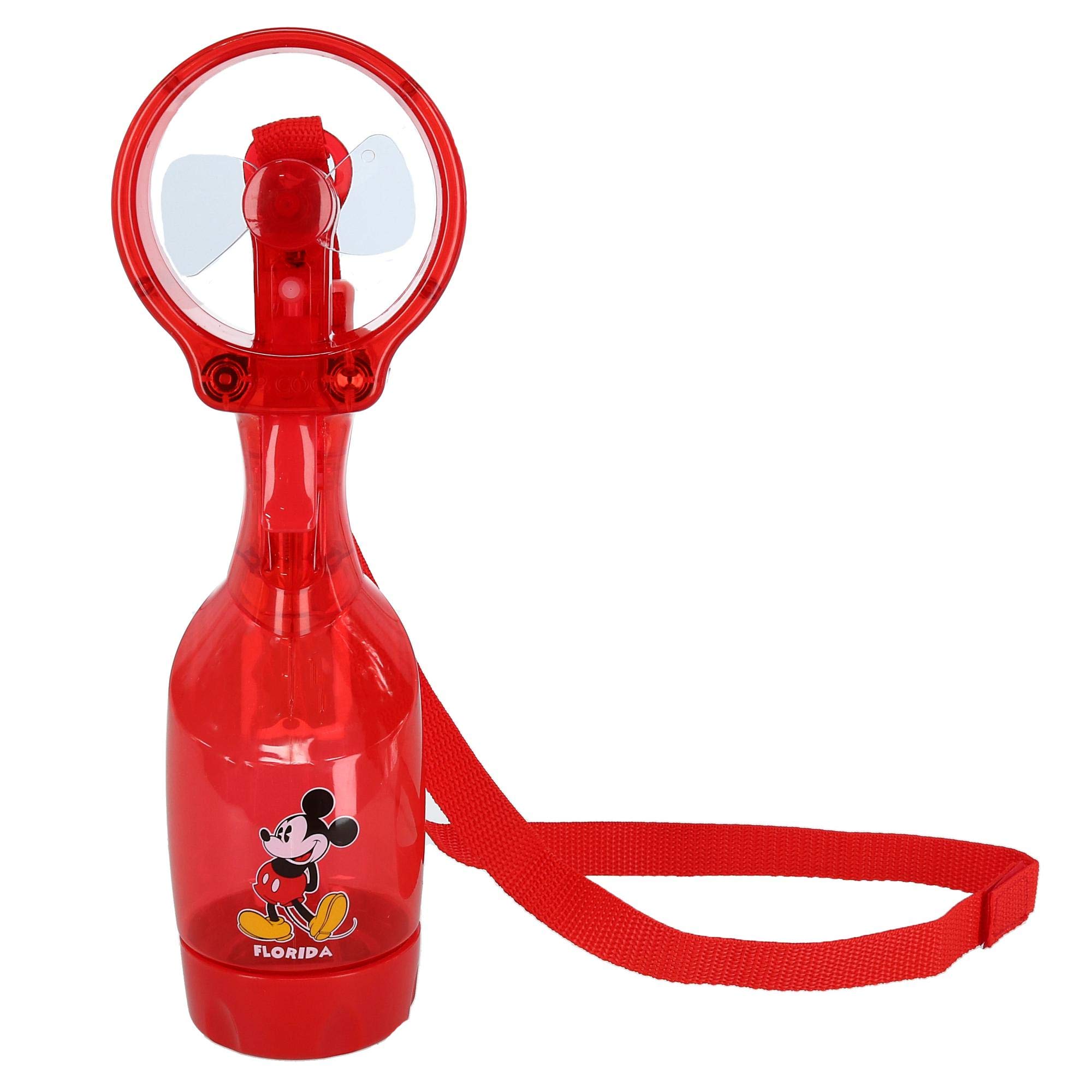 Disney Mickey Mouse Red Personal Misting Fan - Portable Handheld Cooling Fan for Outdoor, Travel, Sports & Summer Activities