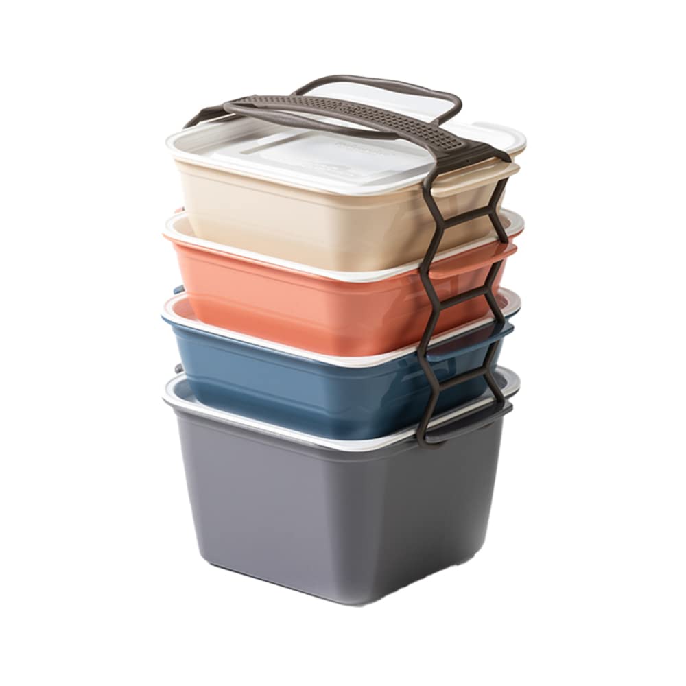 EastVita Bento Box Set - 4-Piece Stackable Microwave-Safe Lunch Containers with Lids for Office, School & Picnic | Portable Meal Prep Containers for Kids & Adults | Perfect for Work Lunch, Meal Prepping & Outdoor Dining