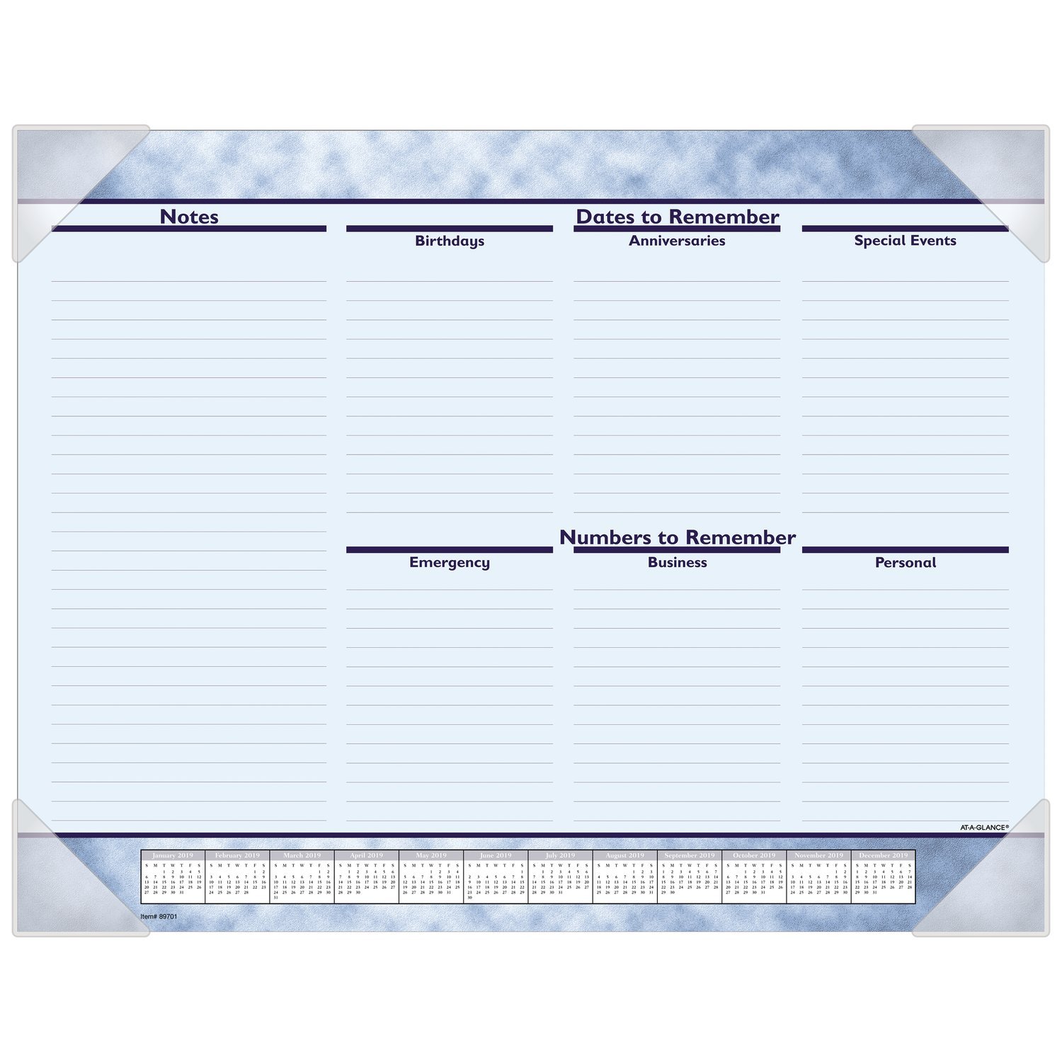 AT-A-GLANCE 2019 Monthly Desk Calendar Planner - 21.75