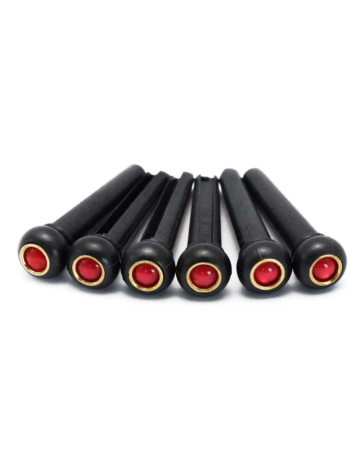 Metallor Acoustic Guitar Bridge Pins - 6-Piece Set with 4mm Abalone Dot, Plastic & Steel String Pegs for Guitar Repair & Maintenance | Perfect for String Replacement & Instrument Upgrades