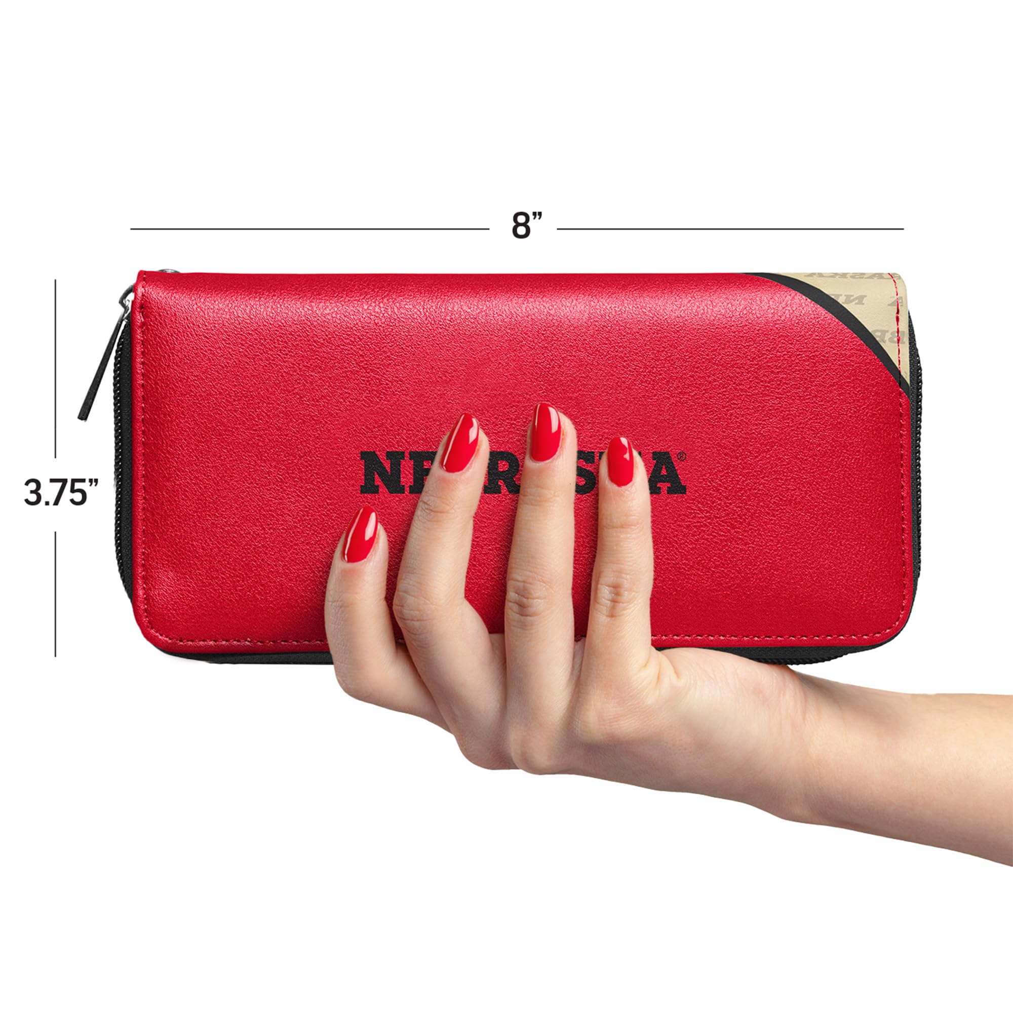 Littlearth Women's NCAA Curve Zip Organizer Wallet - Stylish & Functional Card Holder for Credit Cards, ID & Cash - Perfect for College Students, Game Days & Everyday Use