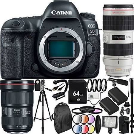Canon EOS 5D Mark IV DSLR Camera with EF 16-35mm f/2.8L III & 70-200mm f/2.8L IS II USM Lenses - Professional Photography Bundle for Wedding, Portrait, and Landscape Shooting