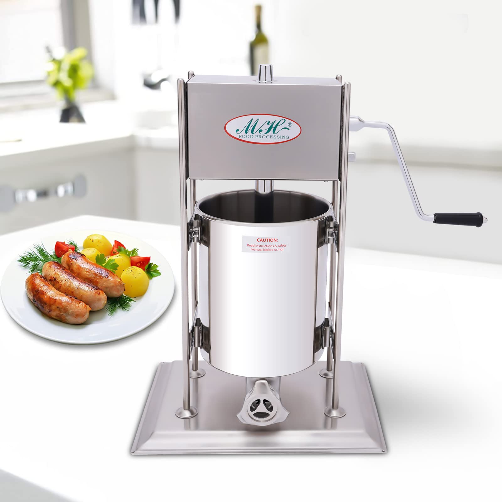 10L Commercial Churros Maker Machine - Vertical Manual Spanish Churro Maker with 4 Nozzles - Doughnut Filler for Restaurants, Cafes & Food Trucks - Perfect for Making Fresh Churros, Spanish Doughnuts & Fried Pastries