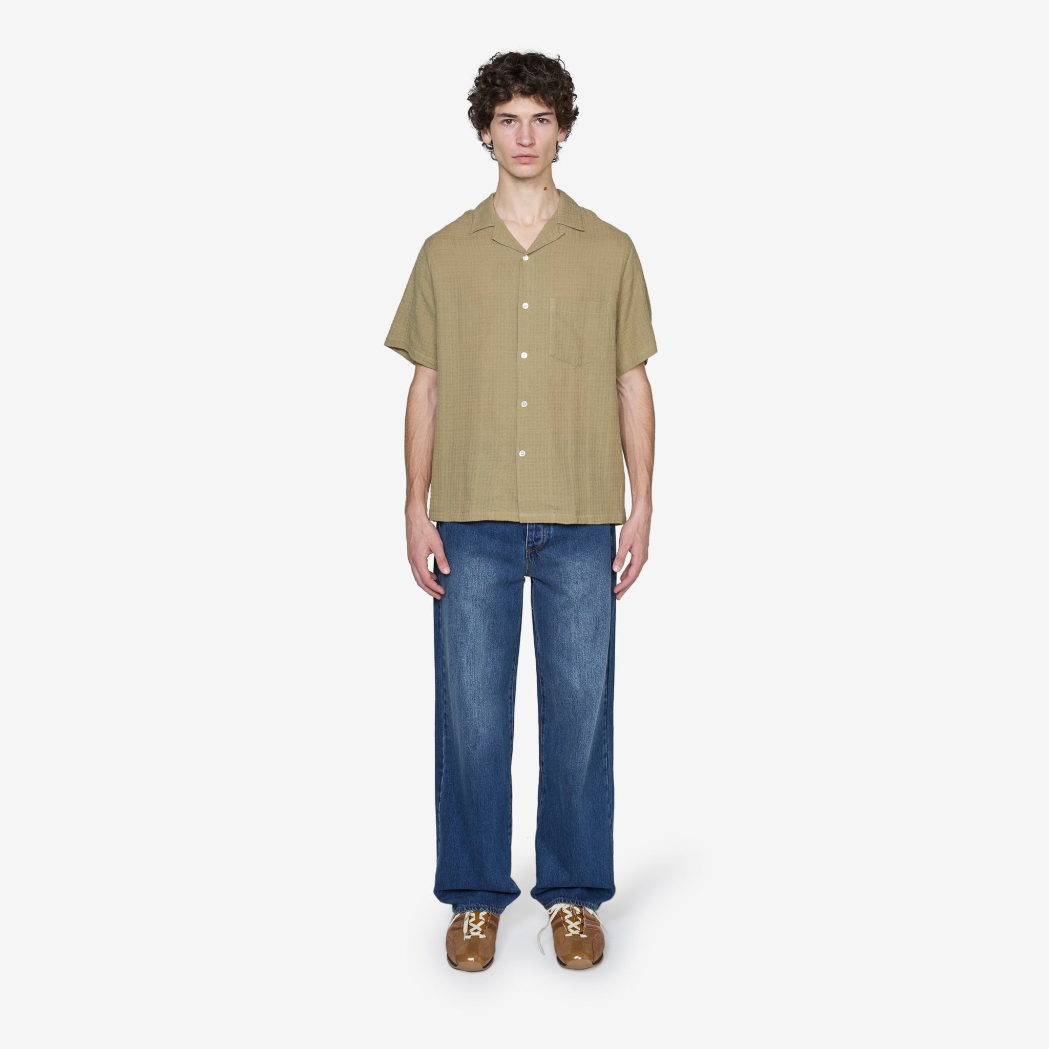 Premium Cotton Grain Shirt in Khaki - Comfortable Casual Button-Down for Men | Perfect for Office, Outdoor Adventures & Everyday Wear
