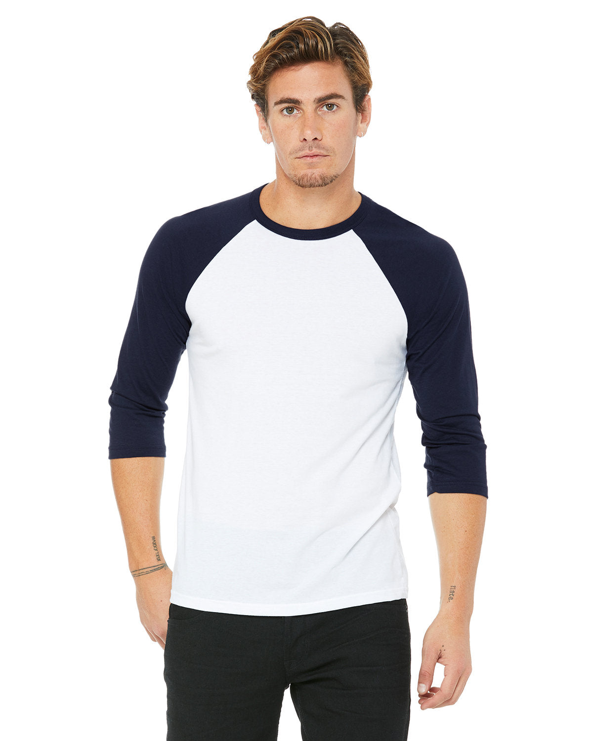 Bella + Canvas 3200 Unisex 3/4 Sleeve Baseball T-Shirt - Soft Cotton Jersey Tee for Men & Women - Perfect for Casual Wear, Sports & Team Uniforms