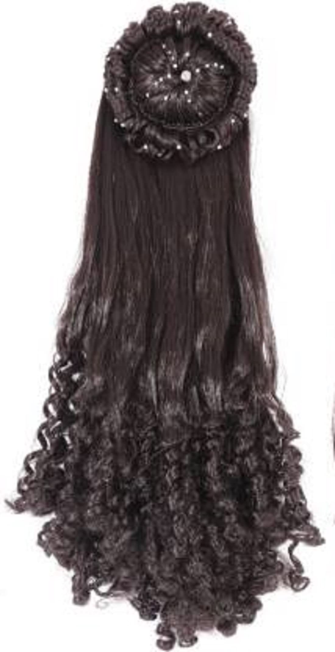 Abrish Long Stone Hair Extensions Clip On | Synthetic Hair Extensions for Women & Girls | Natural-Looking Hairpiece for Parties, Weddings & Daily Styling