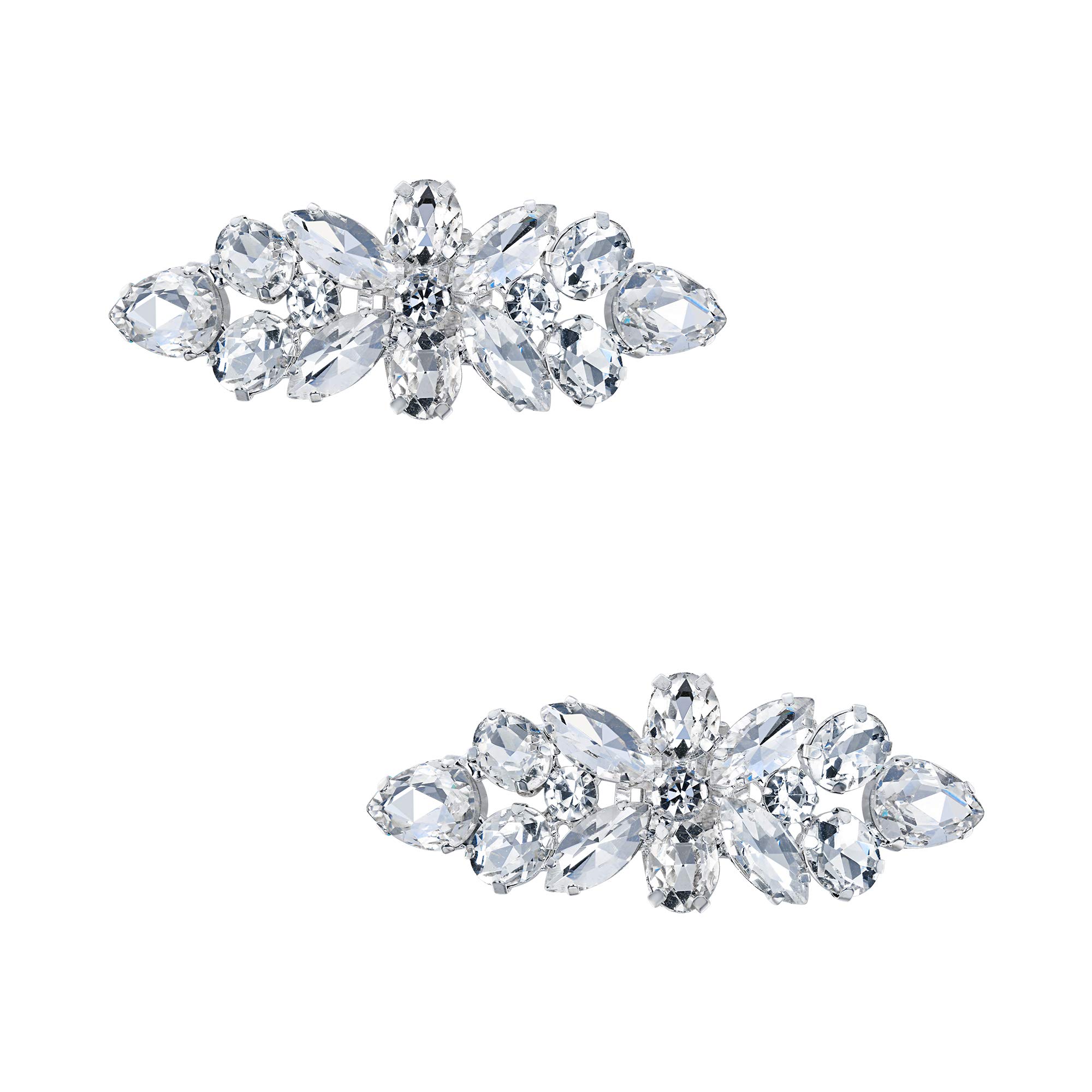 Sparkling Crystal Shoe Clips for Wedding & Party - 2PCS Elegant Boot & Dress Shoe Charms - Perfect for Bridal Accessories, Prom, Evening Gowns & Hat Decorations