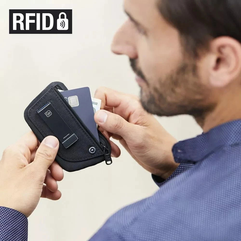 Go Travel RFID Blocking Clip Pouch - Secure Travel Wallet for Passport, Credit Cards & Cash - Perfect for Airports, Hotels & Everyday Use