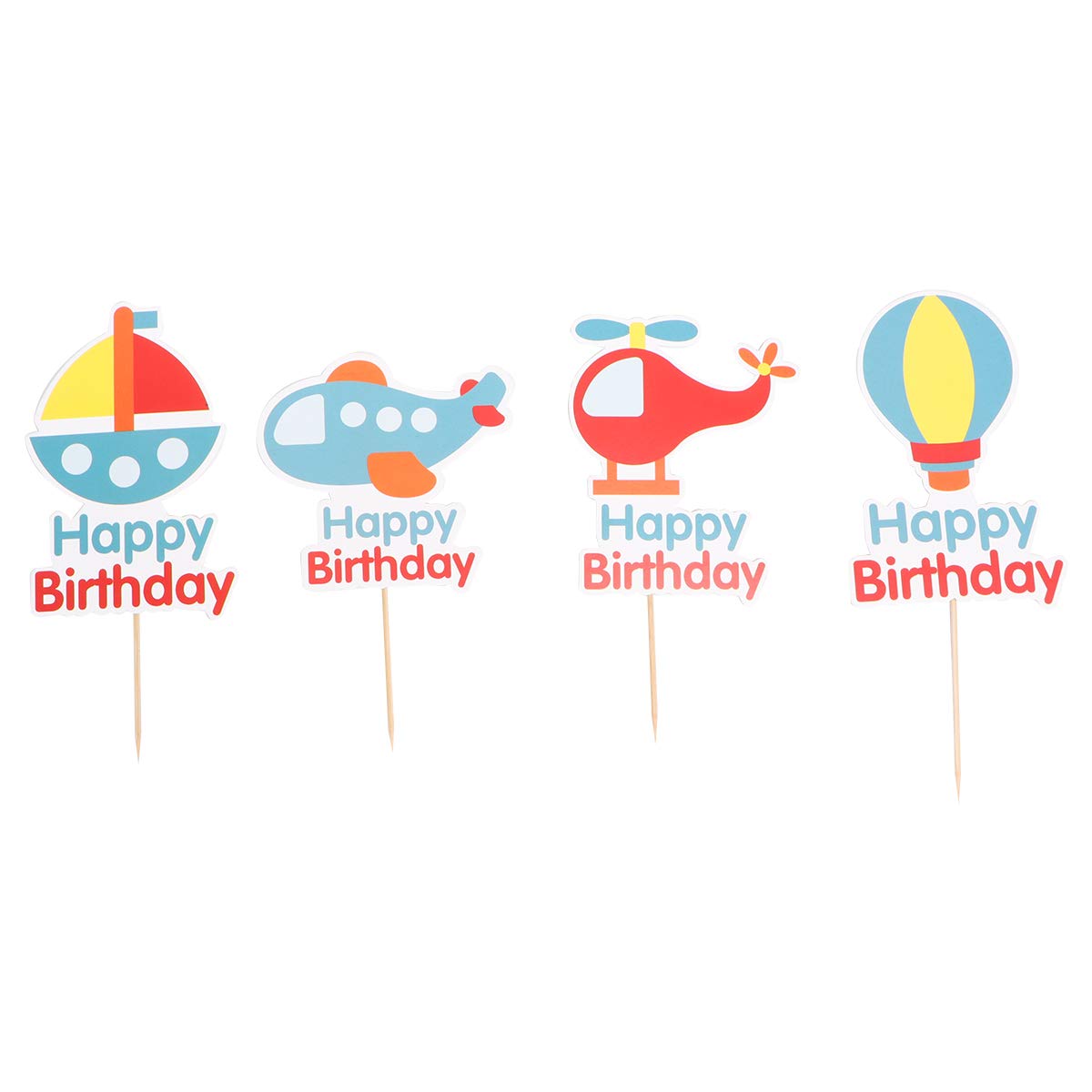 40Pcs Cartoon Airplane Cake Toppers - Fun Birthday Cake Decorations for Kids, Party Supplies & Cake Inserts - Perfect for Birthday Parties, Baby Showers & Celebrations