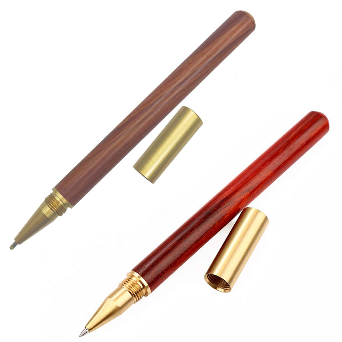 Vintage Wooden Ballpoint Pen with Brass Ball Roller & Metal Cap - Classic Writing Instrument for Office, School & Gift Giving - Perfect for Journaling, Note Taking & Everyday Use