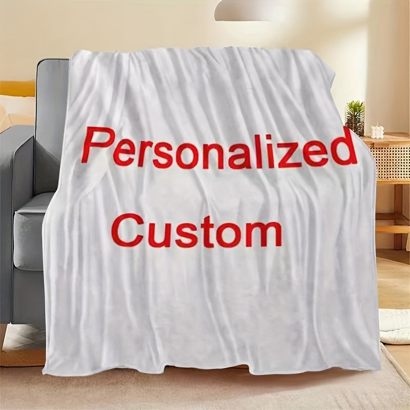 1pc Custom Digital Flannel Fleece Blanket - Personalized Design, Ultra Lightweight & Super Soft - Warm Cozy Gift for Valentine's Day, Christmas, Anniversary - Perfect for Bed, Sofa, Camping & Travel Year-Round Comfort