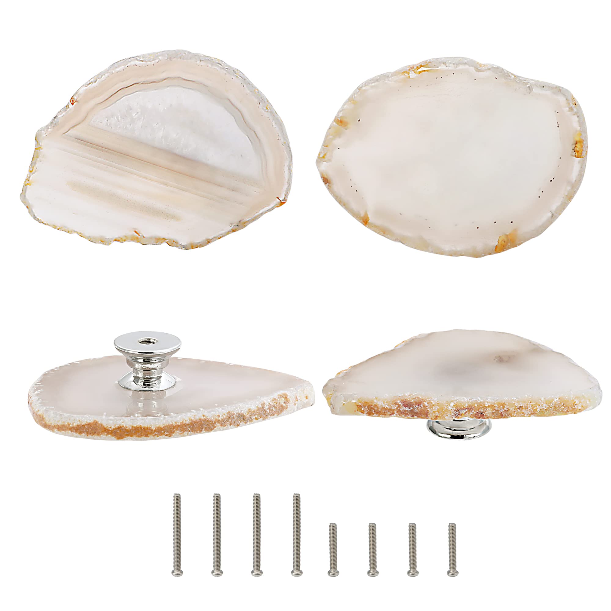 Natural Agate Knobs for Cabinets & Drawers - Unique Kitchen Hardware for Dressers & Closet Doors