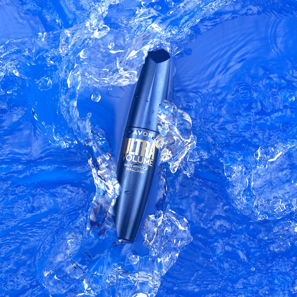Avon Ultra Volume Waterproof Mascara - Blackest Black | Exclusive Amplifibre Technology for Long-Lasting Full Lash Volume (10ml) | Perfect for Daytime Wear, Night Out & Special Occasions