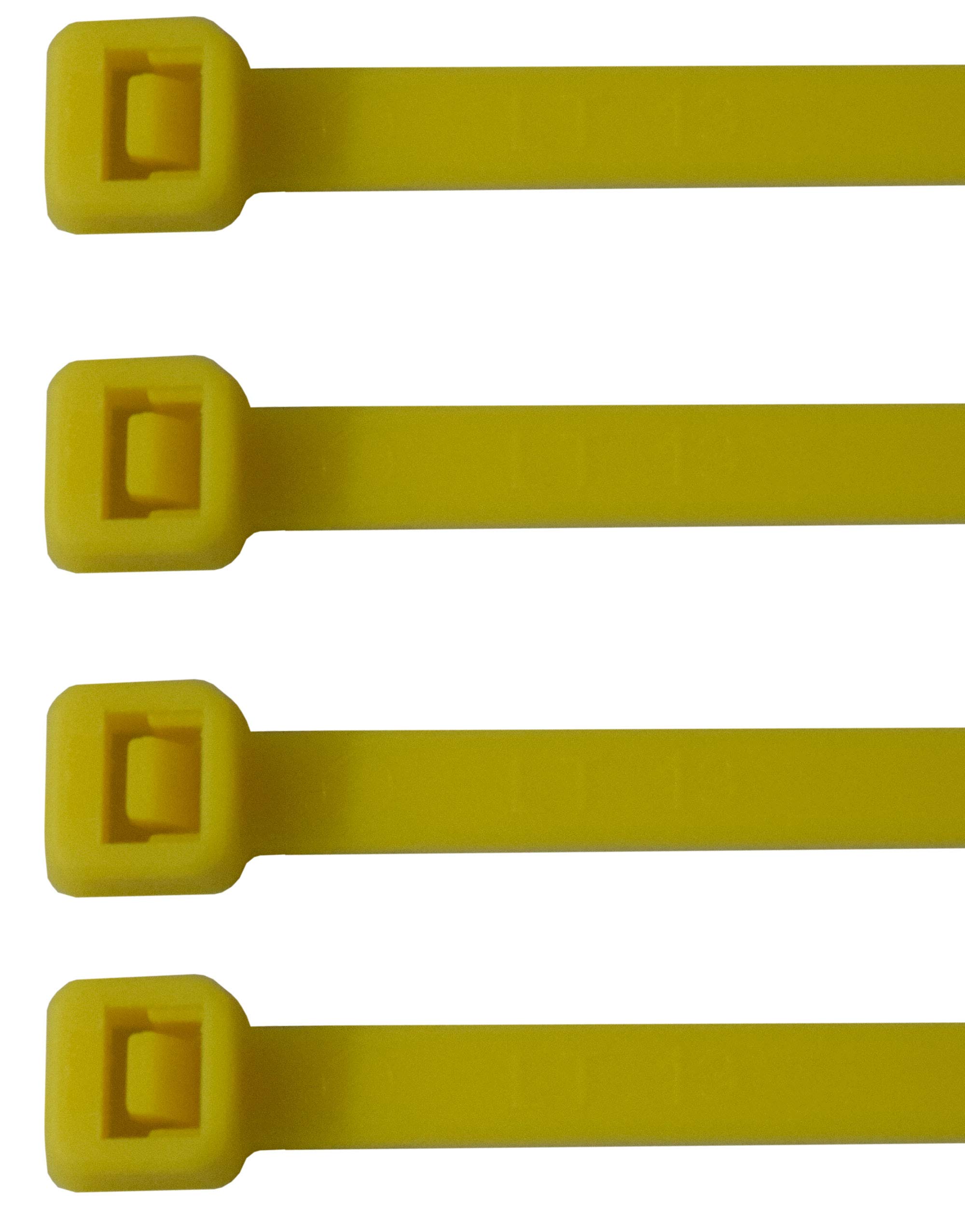 WEEGCN 16-Inch Heavy Duty Nylon Cable Zip Ties (100-Pack) - 120 lbs Strength, Self-Locking Wire Ties for Organizing Cables, Wires & Hoses | Ideal for Home, Office, Garden & DIY Projects - Yellow